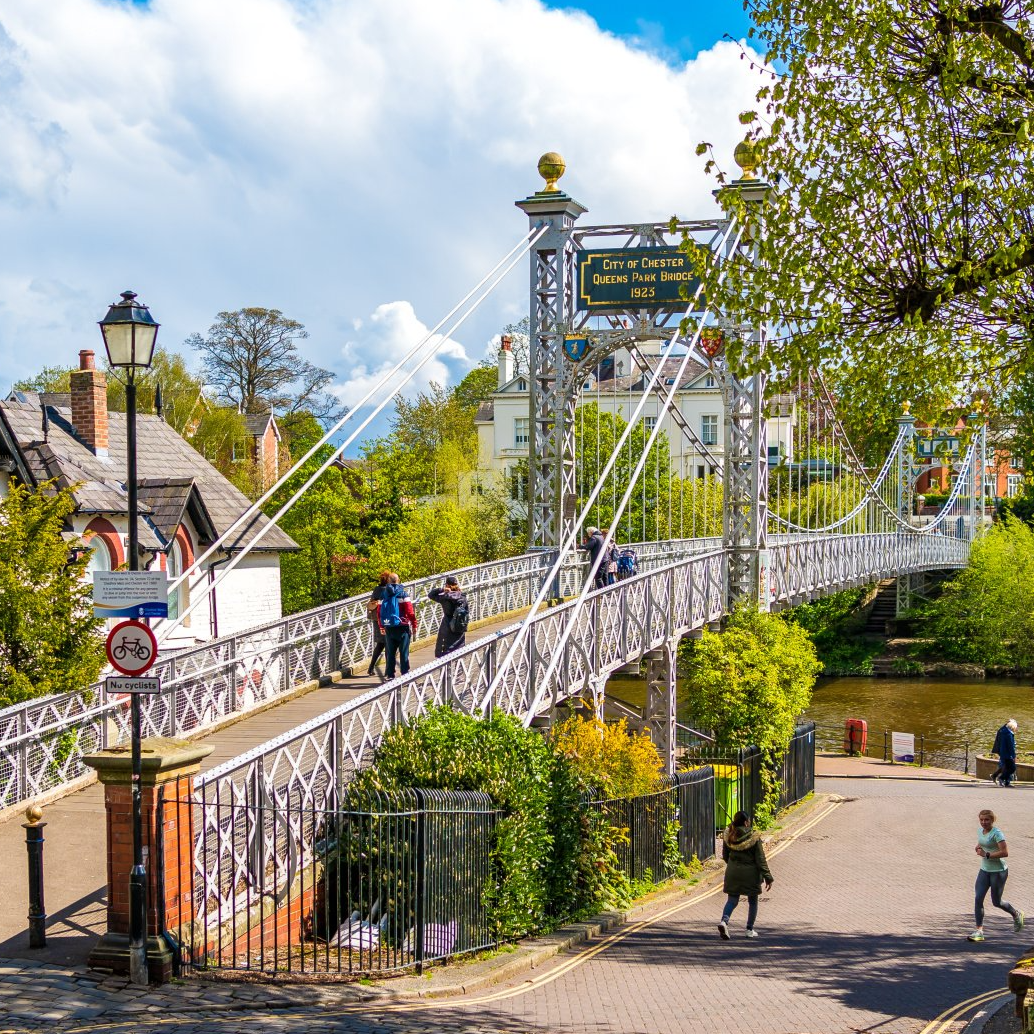 Suspension Bridge and river dee