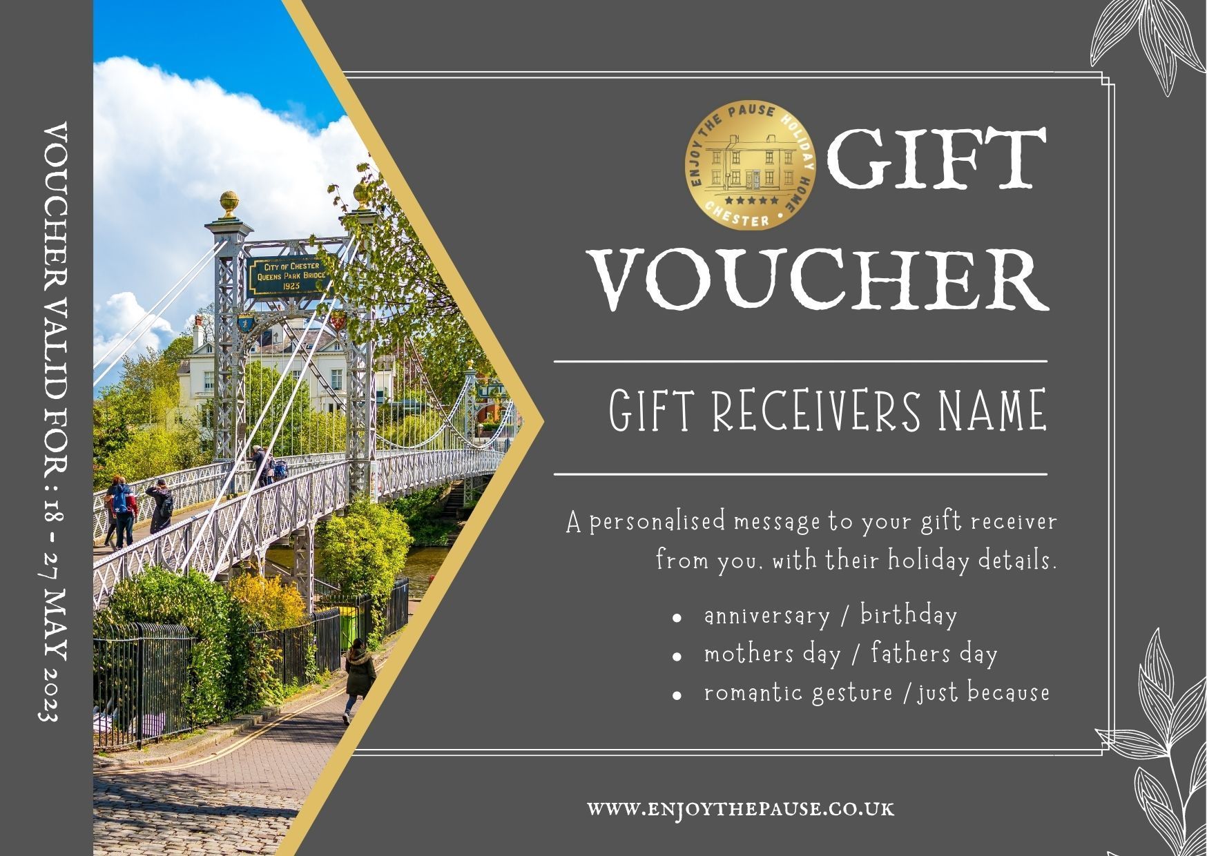 enjoy the pause gift voucher grey