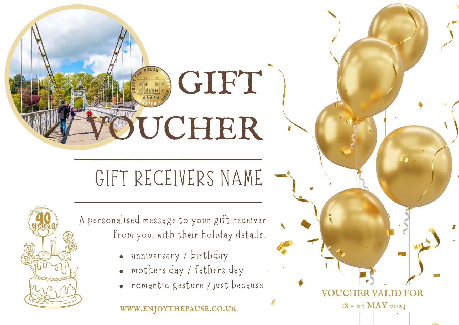 enjoy the pause gift voucher white