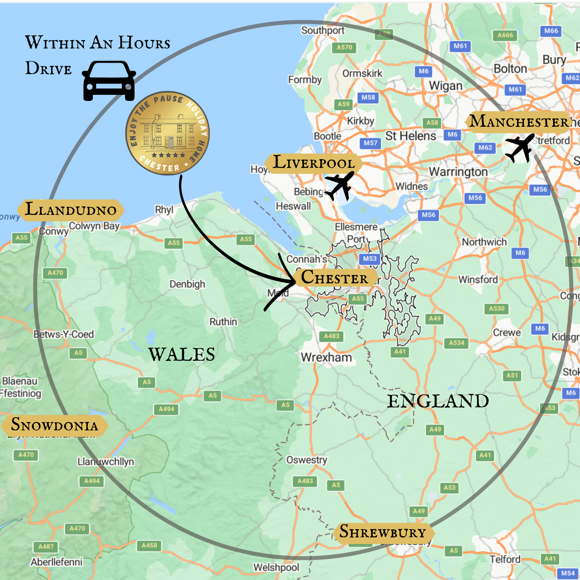 map of northwest england and wales
