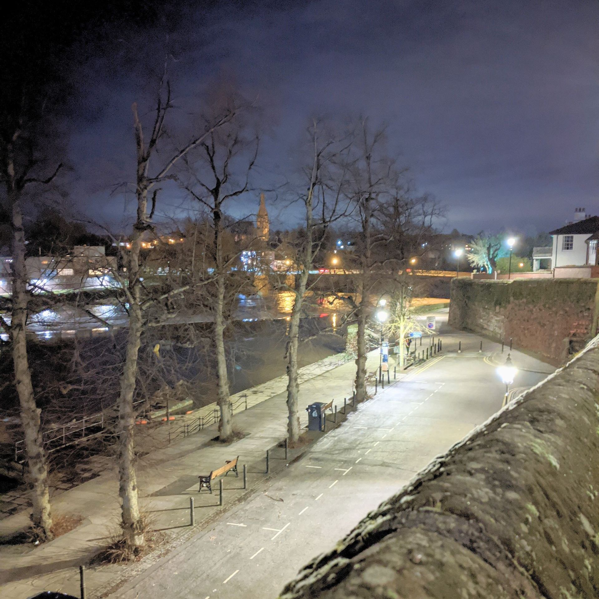 Edwardian bandstand with snow on its roof