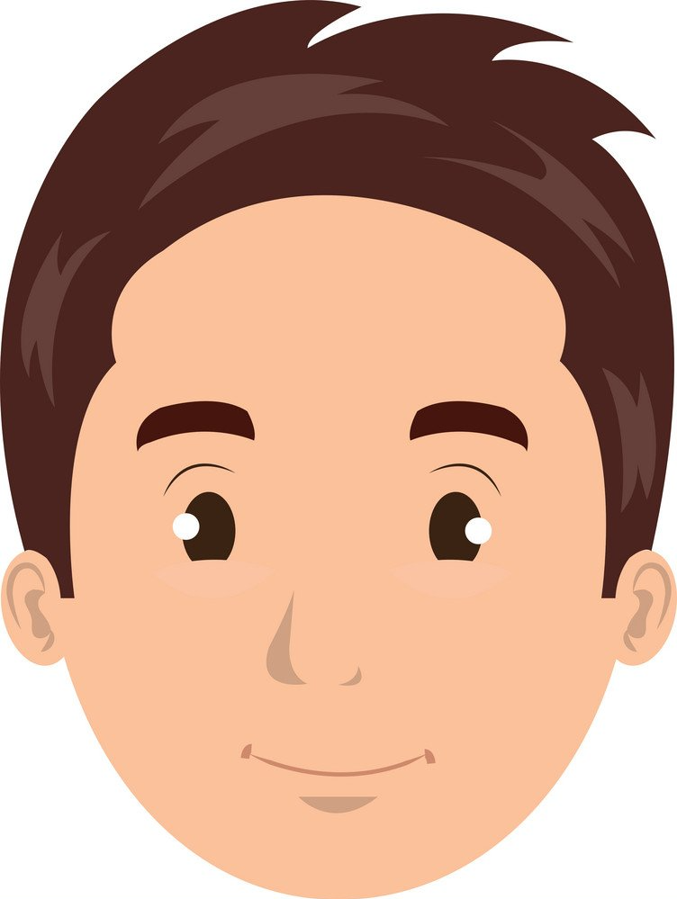 graphic - dark brown haired man