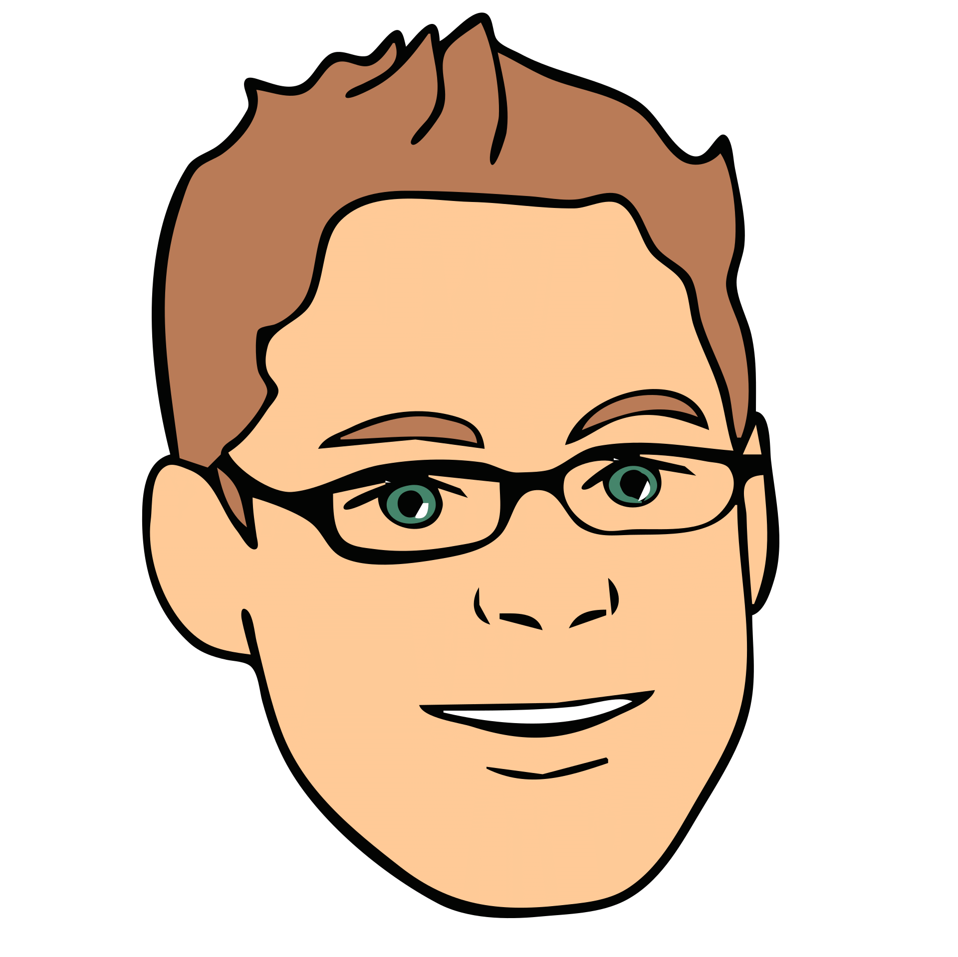 graphic - light brown haired man with glasses