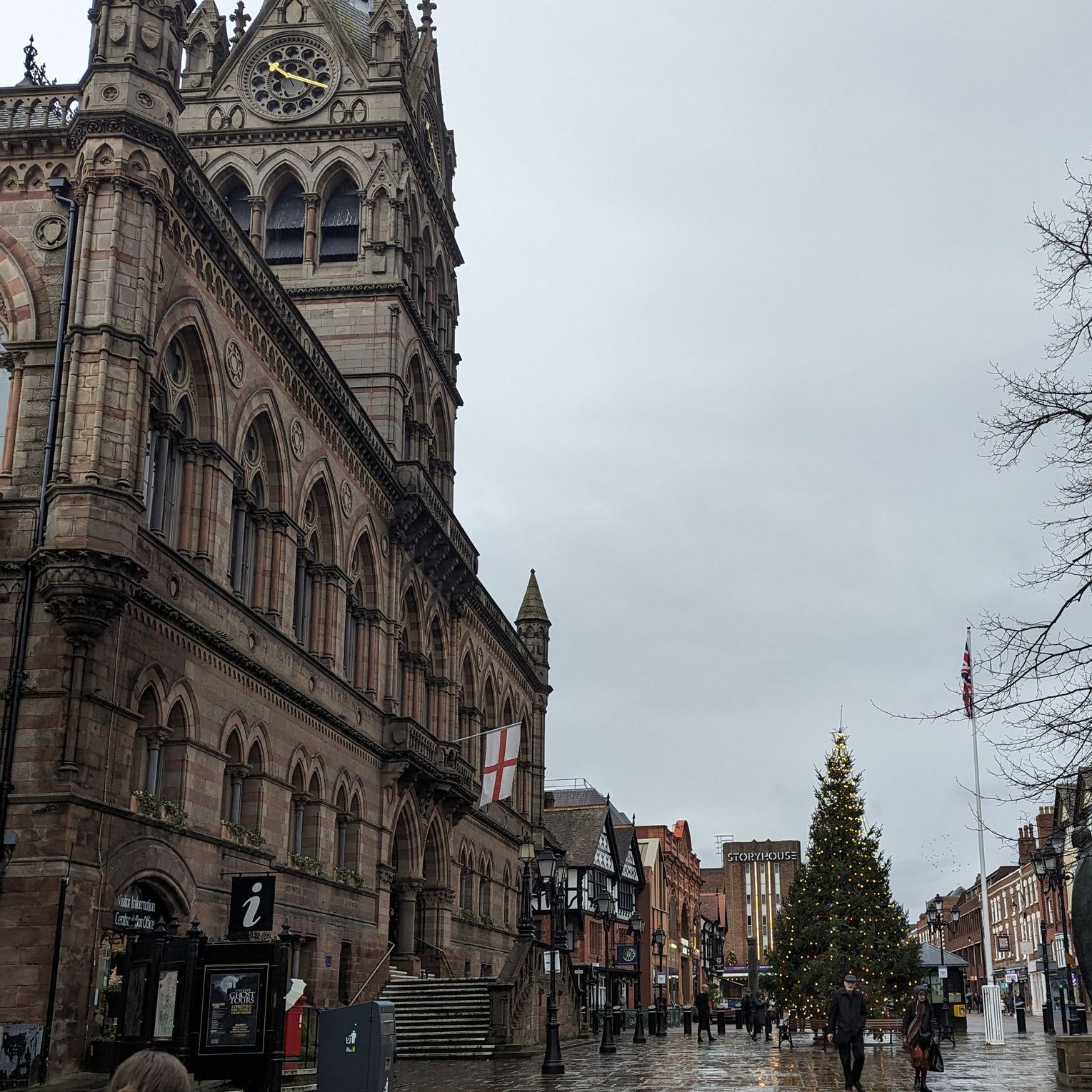 the covered black and white rows with unique shops and cafes