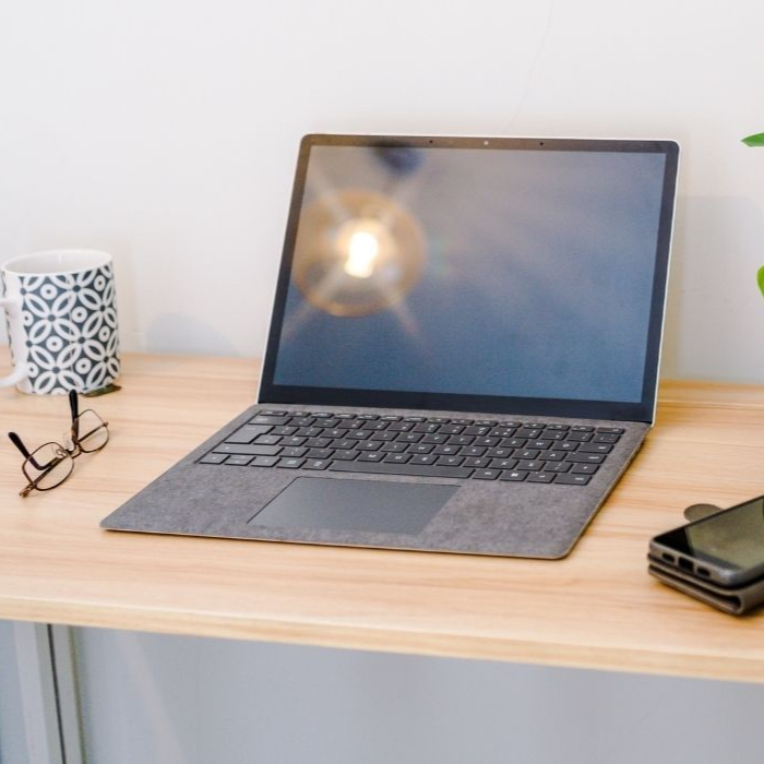 Main bedroom work space and storage