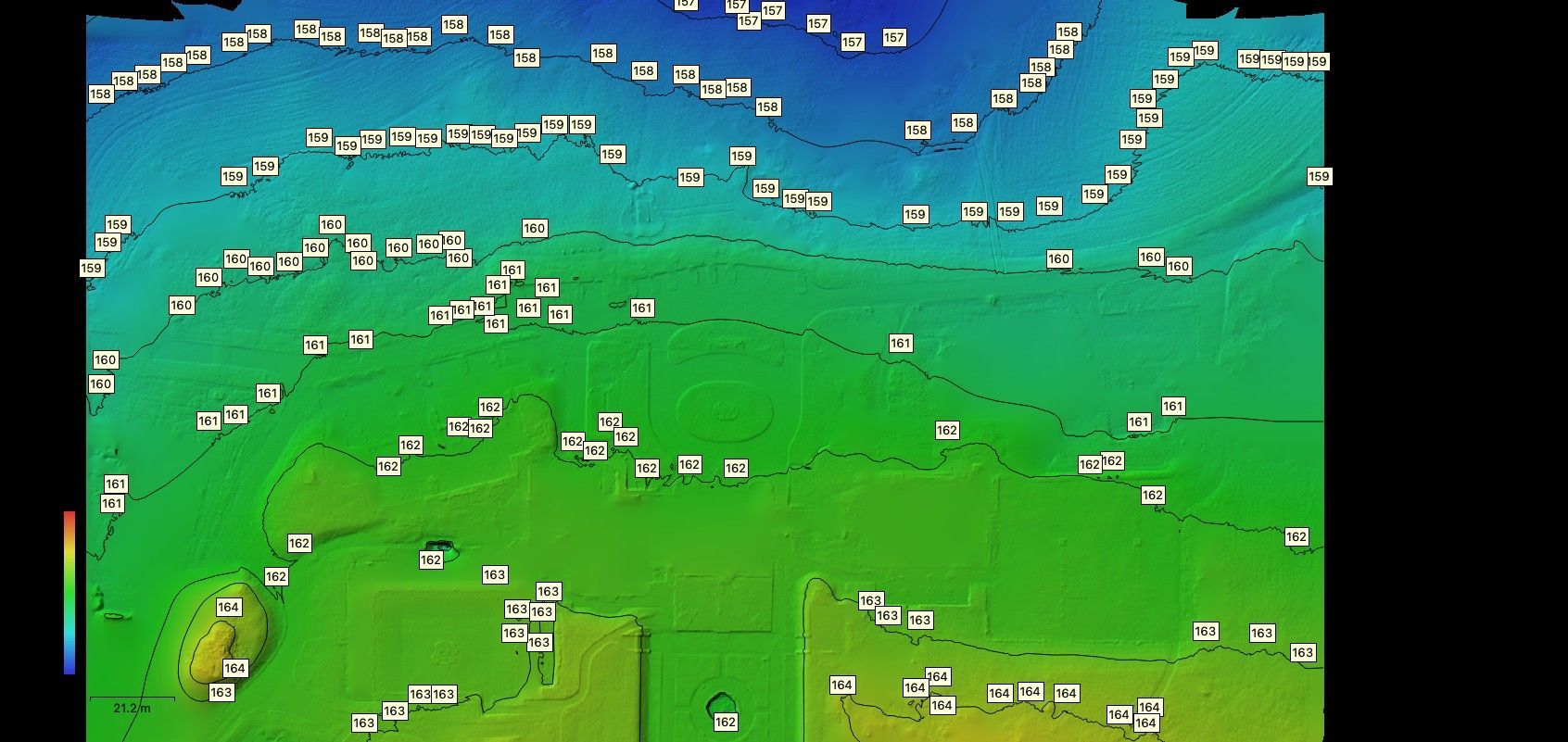 Digital Terrain Model with 1m Contours