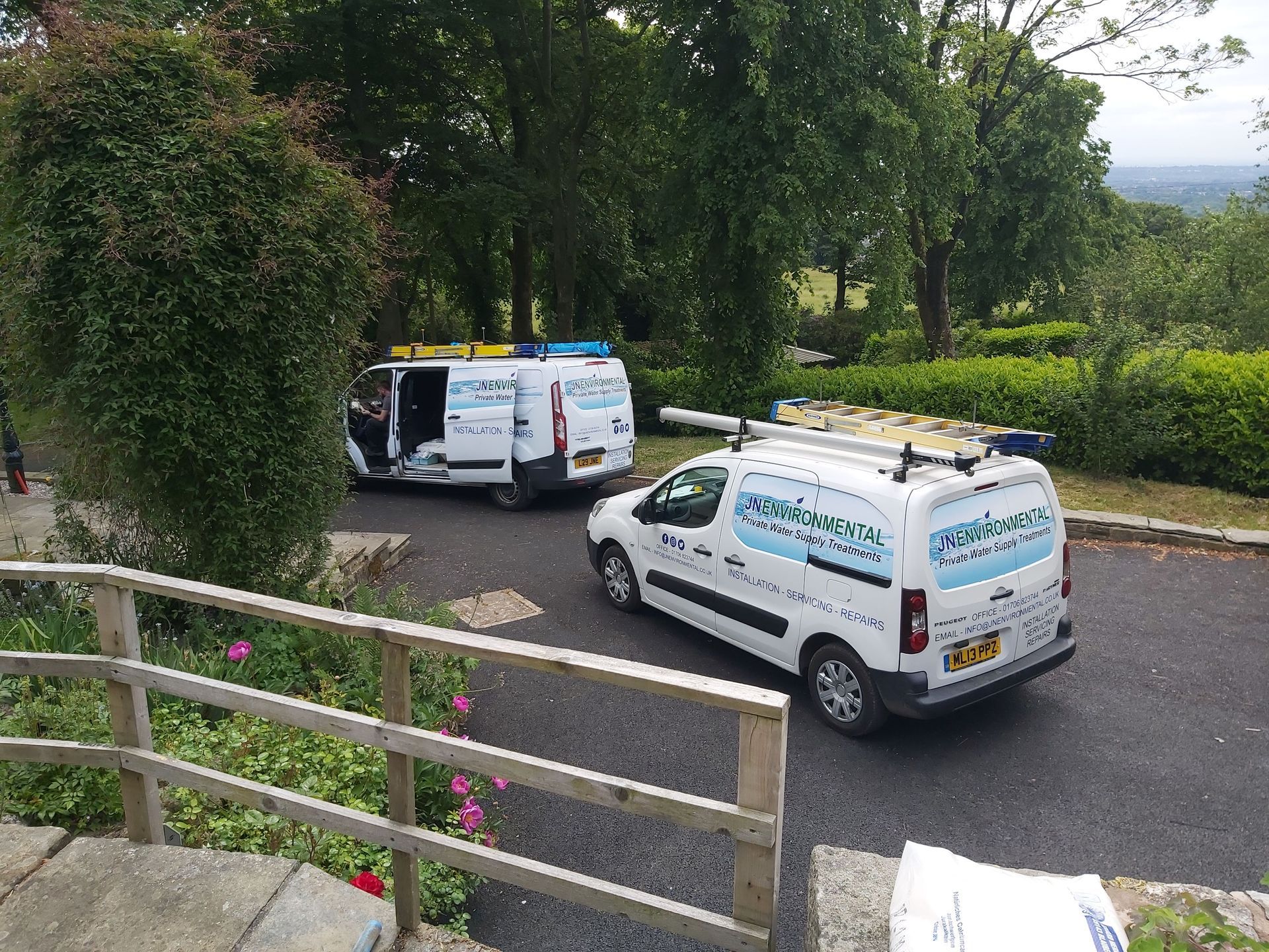 A variable speed booster pump and a 1000 litre water storage tank installed at a property in Ramsbottom, Lancashire.