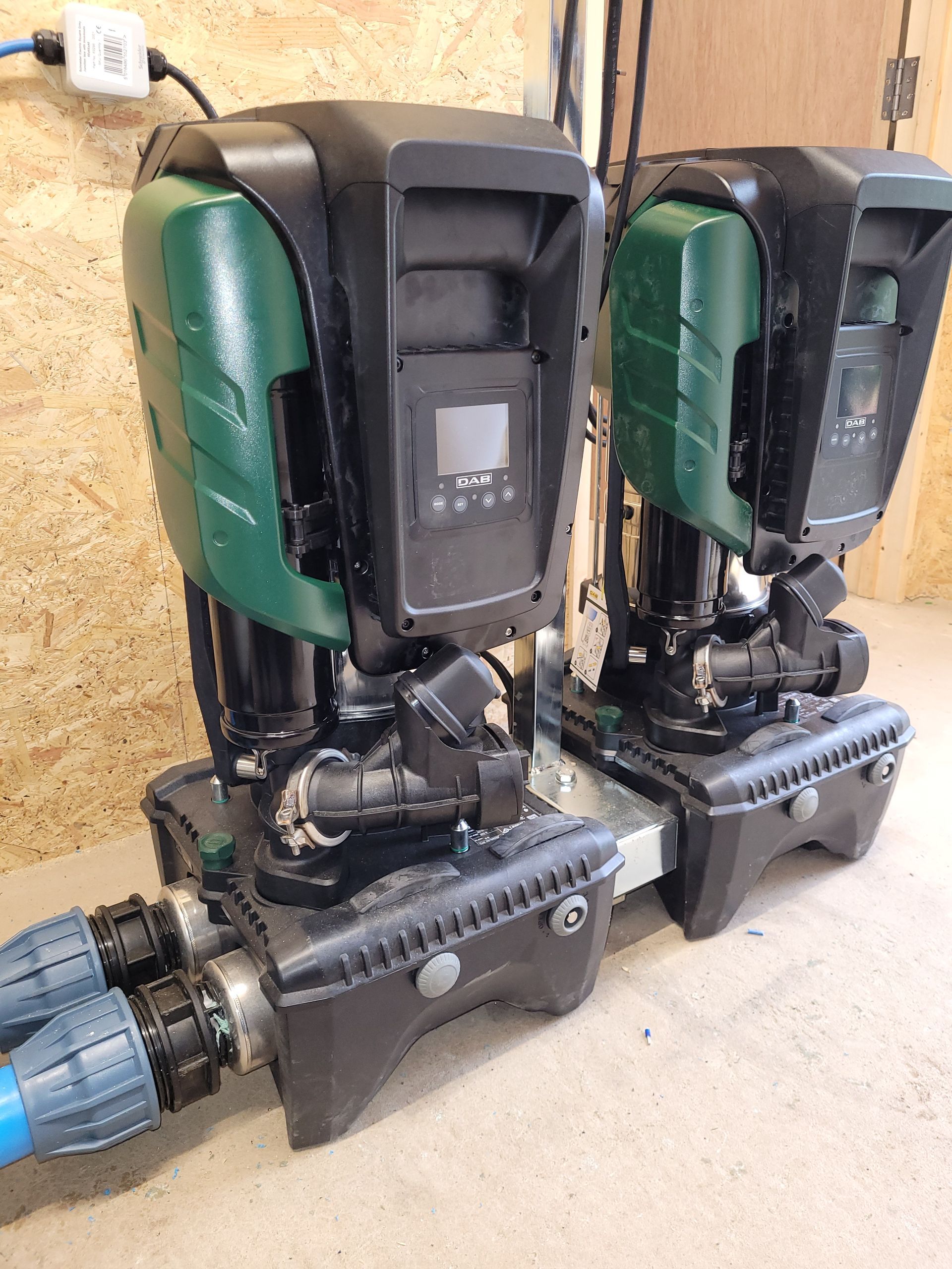 A variable speed twin booster pump and two x 10,000 litre water storage tank installed at a new build holiday park in Northumberland.