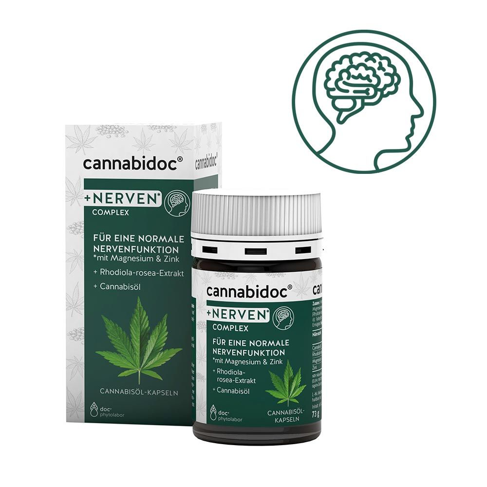 cannabidoc® +NERVEN COMPLEX Kapseln mit Cannabisöl cannabidoc® +NERVEN COMPLEX Kapseln mit Cannabisöl