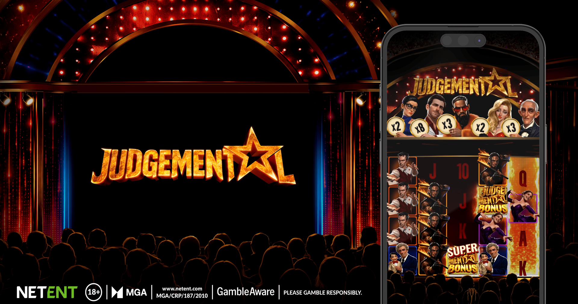 Judgemental : NetEnt lance une nouvelle machine à sous placée sous le signe du spectacle.