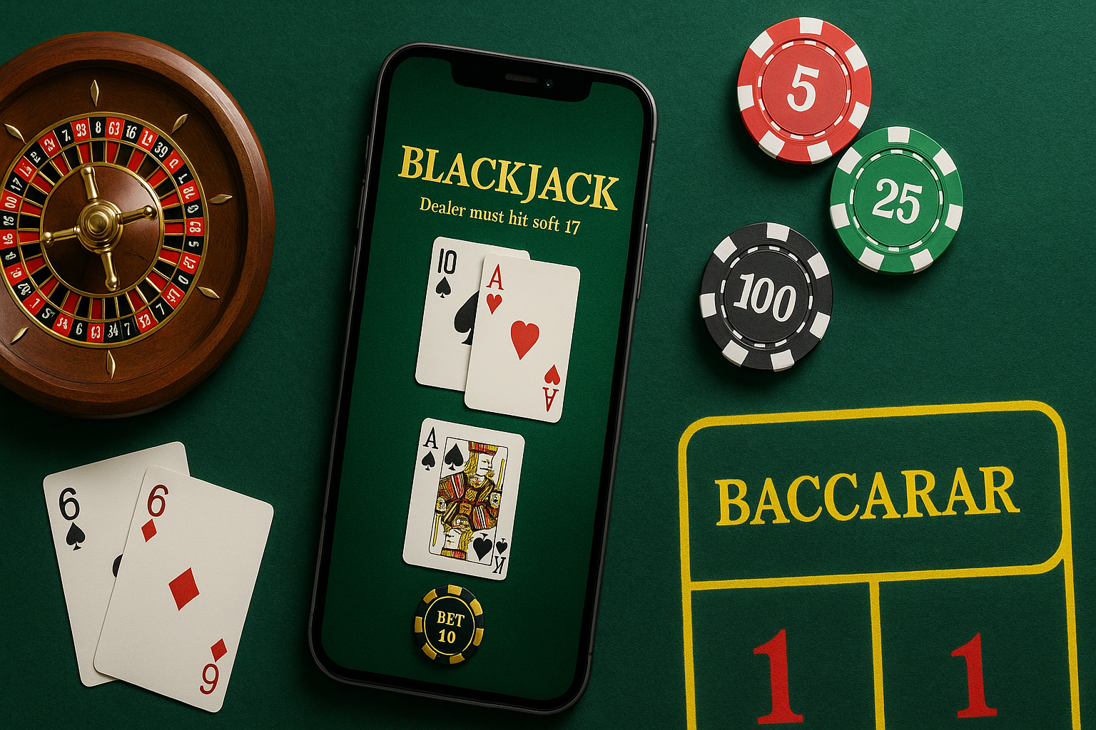 Les jeux de table en ligne sur iPhone en France : blackjack, roulette et baccara