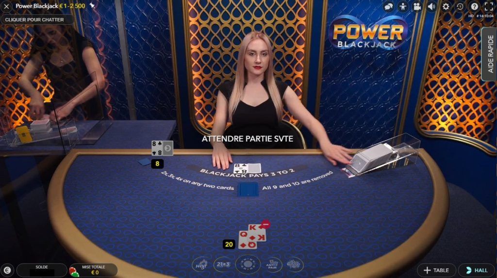 Power Blackjack : osez doubler sur 3 cartes ou plus