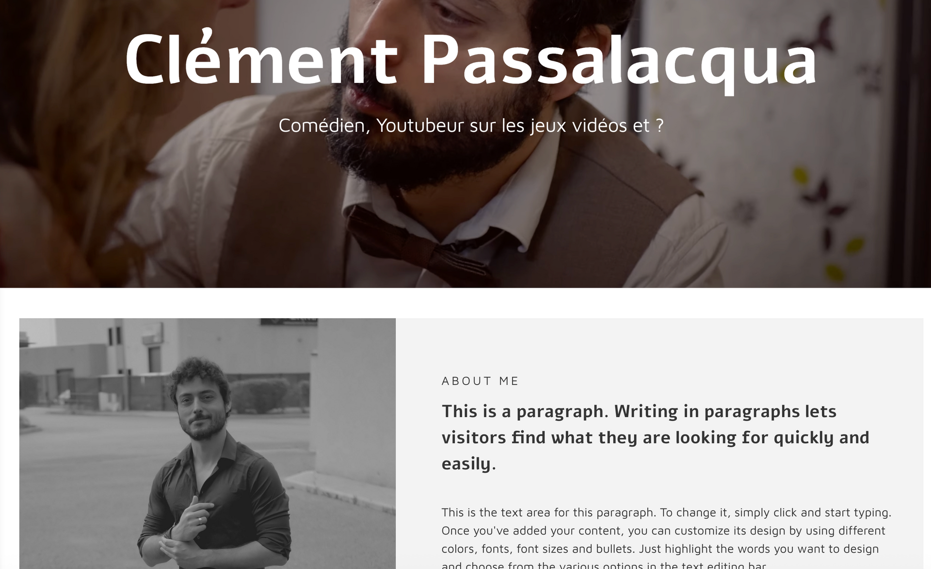 Création du site pro d'acteur actrice jeu caméra pour démarcher et lancer sa carrière - Acting sud +Ecole jeu caméra aix en provence et marseille