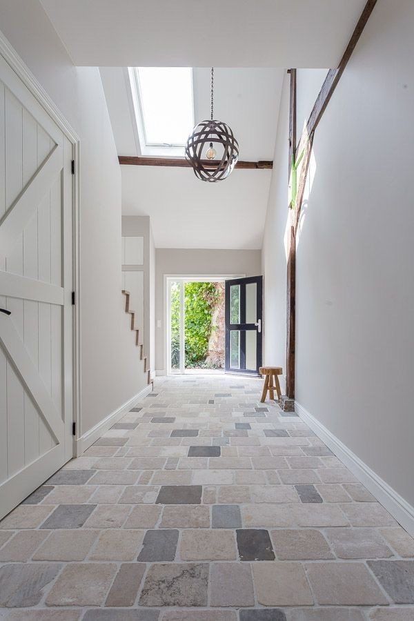 Natursteinboden Hausflur Vintage Graubeige Antik