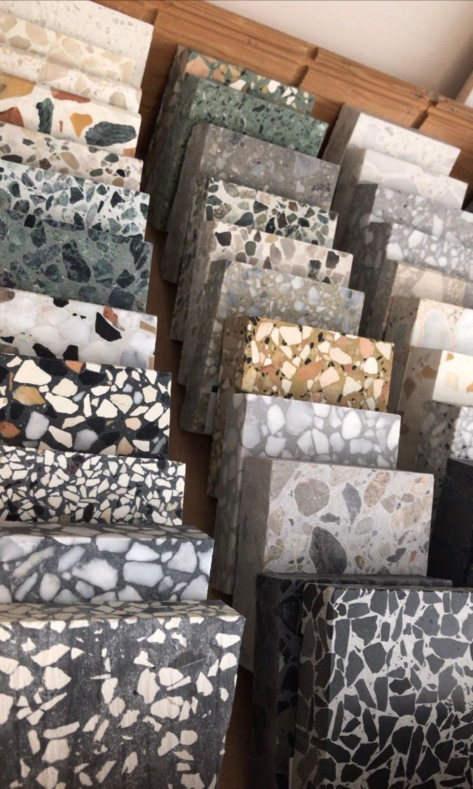 Terrazzo Auswahl Fliesenausstellung DUPRADAL Bonn