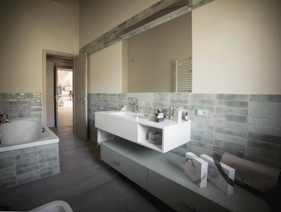 handgemacht fliesen grau matt vintage badezimmer verlegt