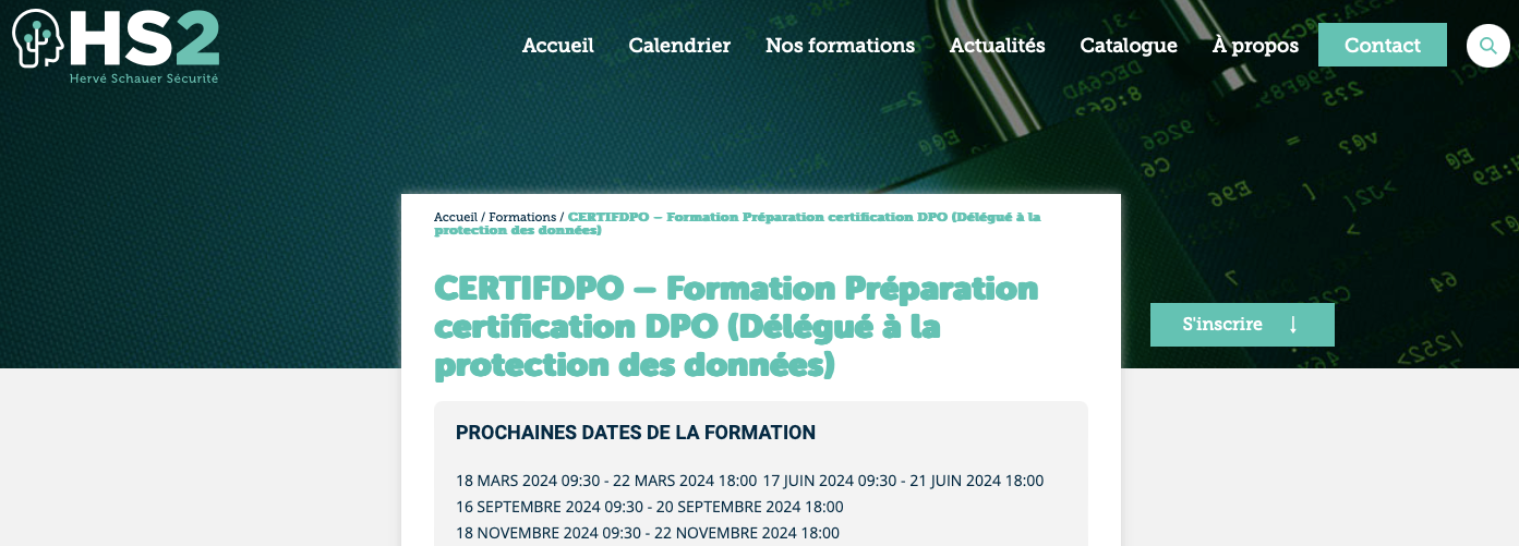 Formation de certification du DPO (certification AFNOR/CNIL) - HS2