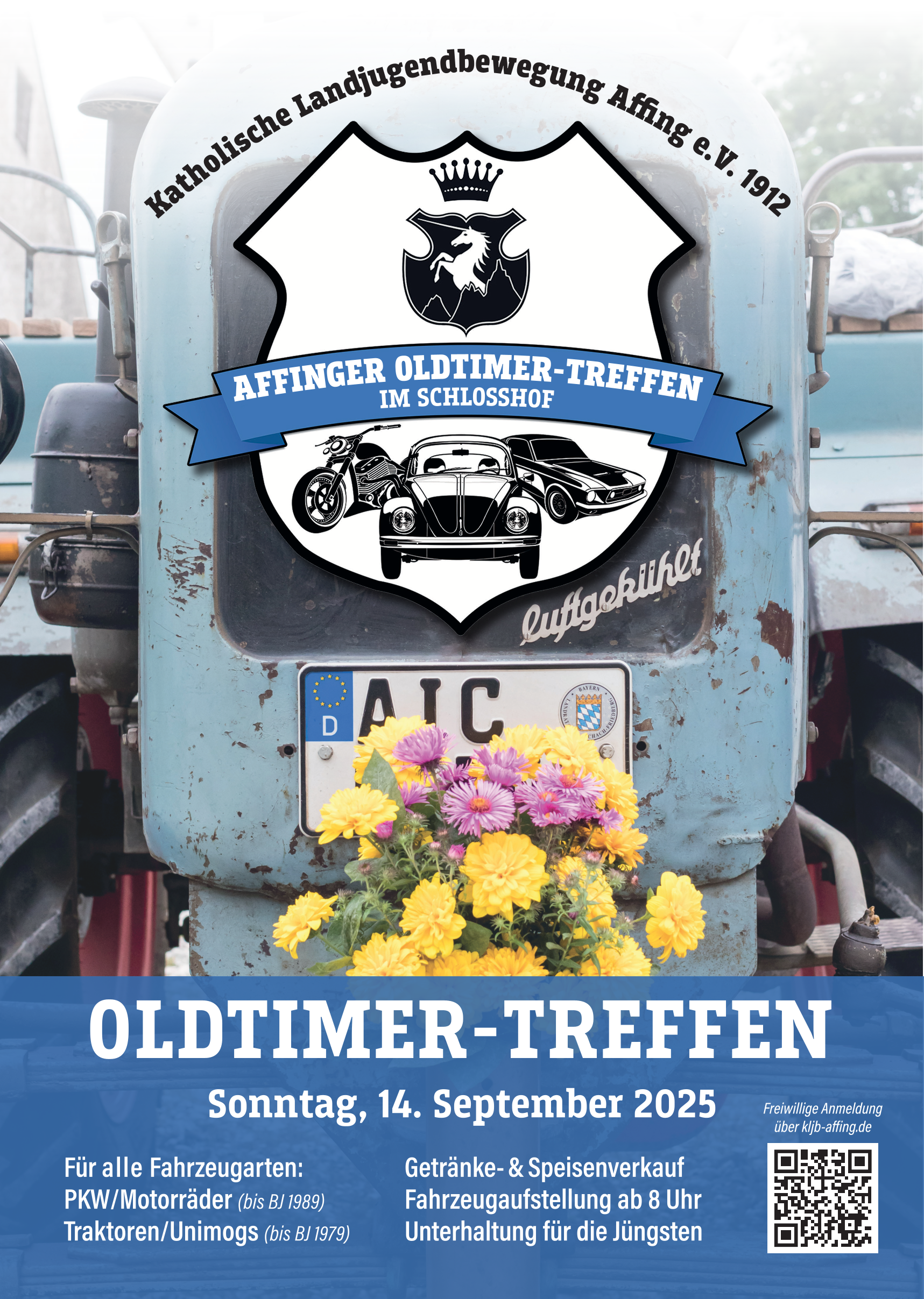 Oldtimertreffen Affing Flyer Auto Motorrad Traktor Unimog