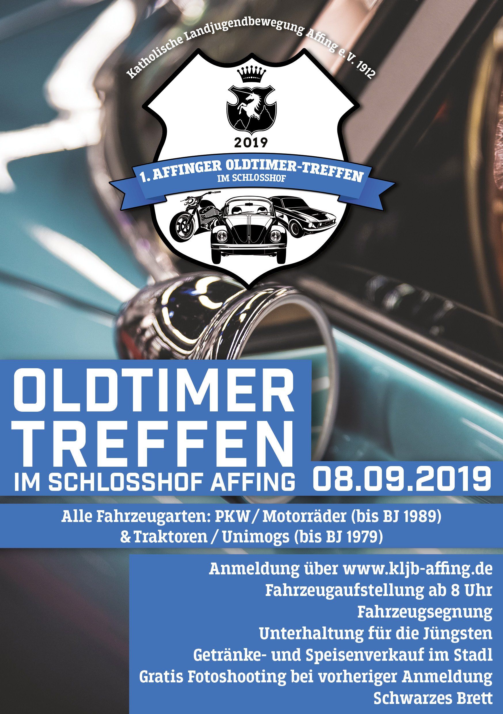 Oldtimertreffen Affing Flyer Auto Motorrad Traktor Unimog