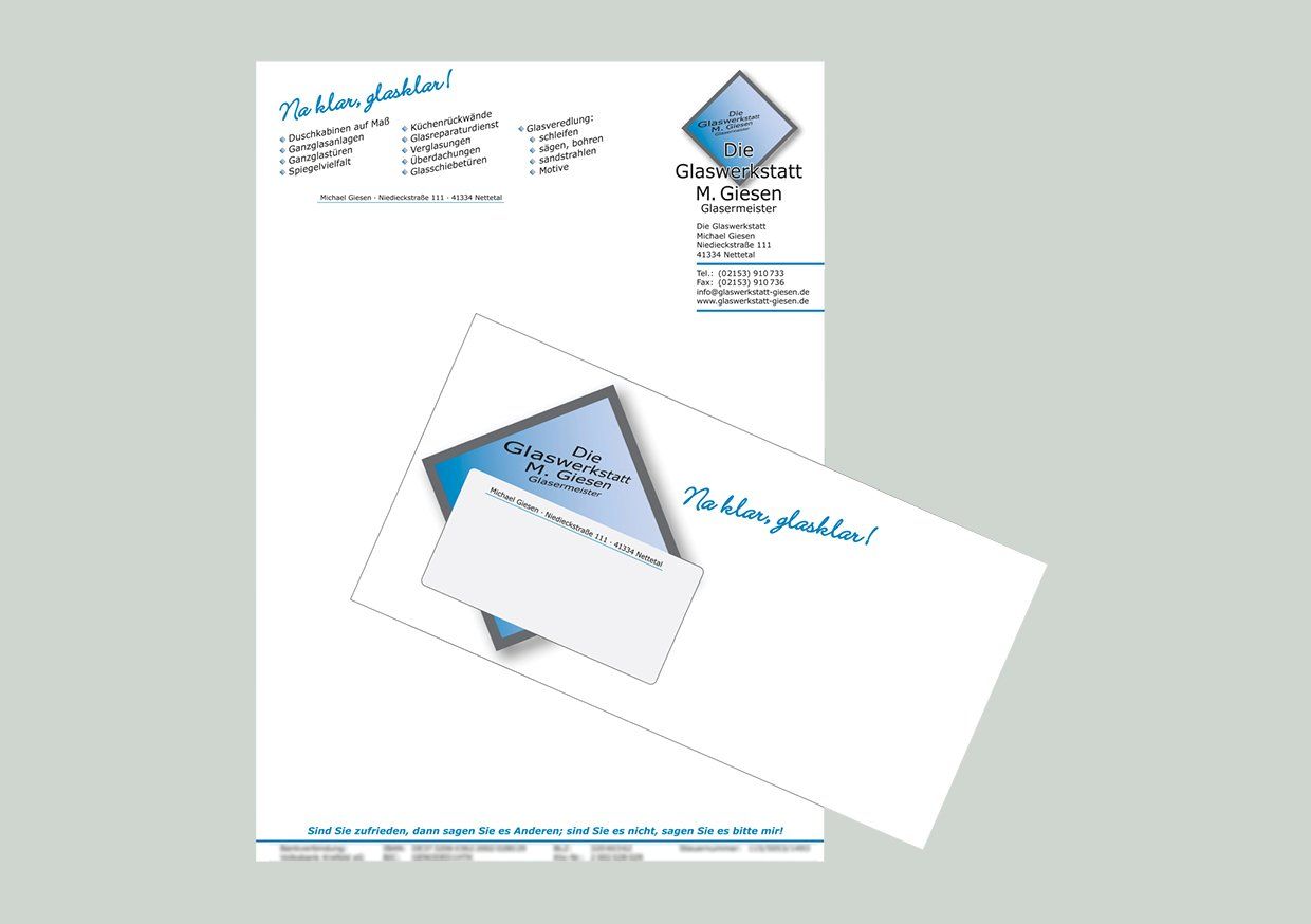 Artist Werbung - Glaswerkstatt Briefpapier und Visitenkarten