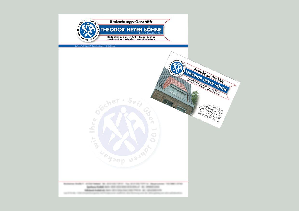 Artist Werbung - Bedachungen Briefpapier und Visitenkarten