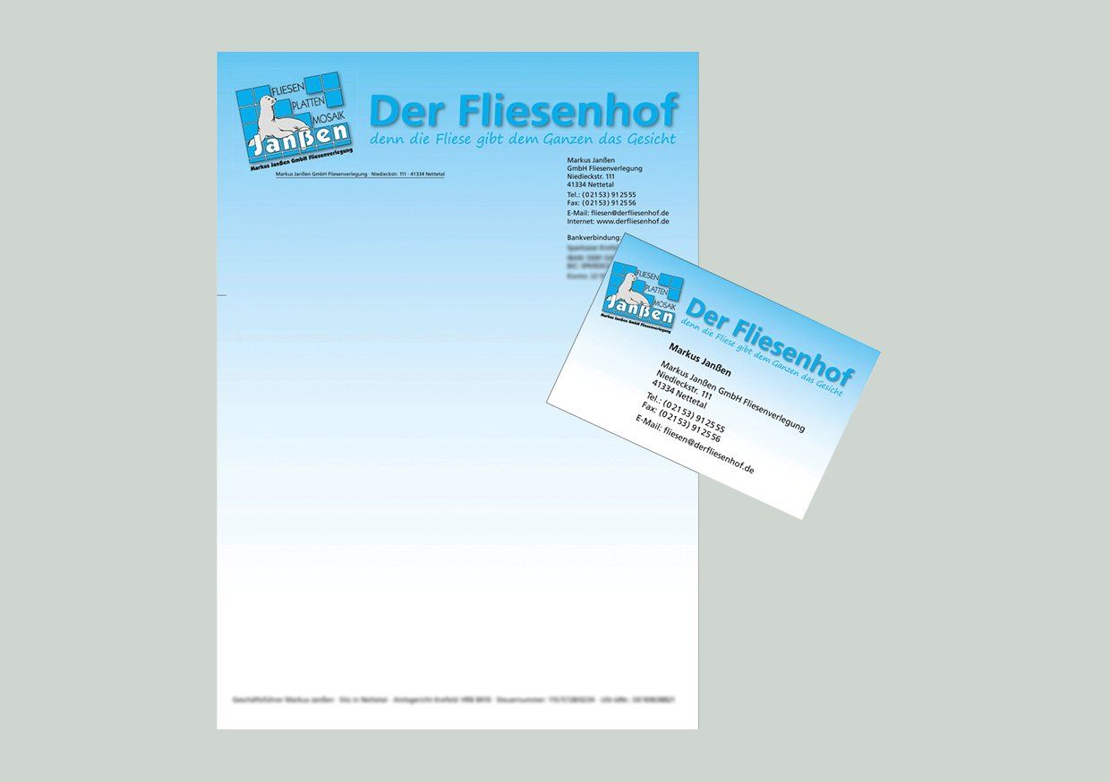 Artist Werbung - Fliesenhof Briefpapier und Visitenkarten