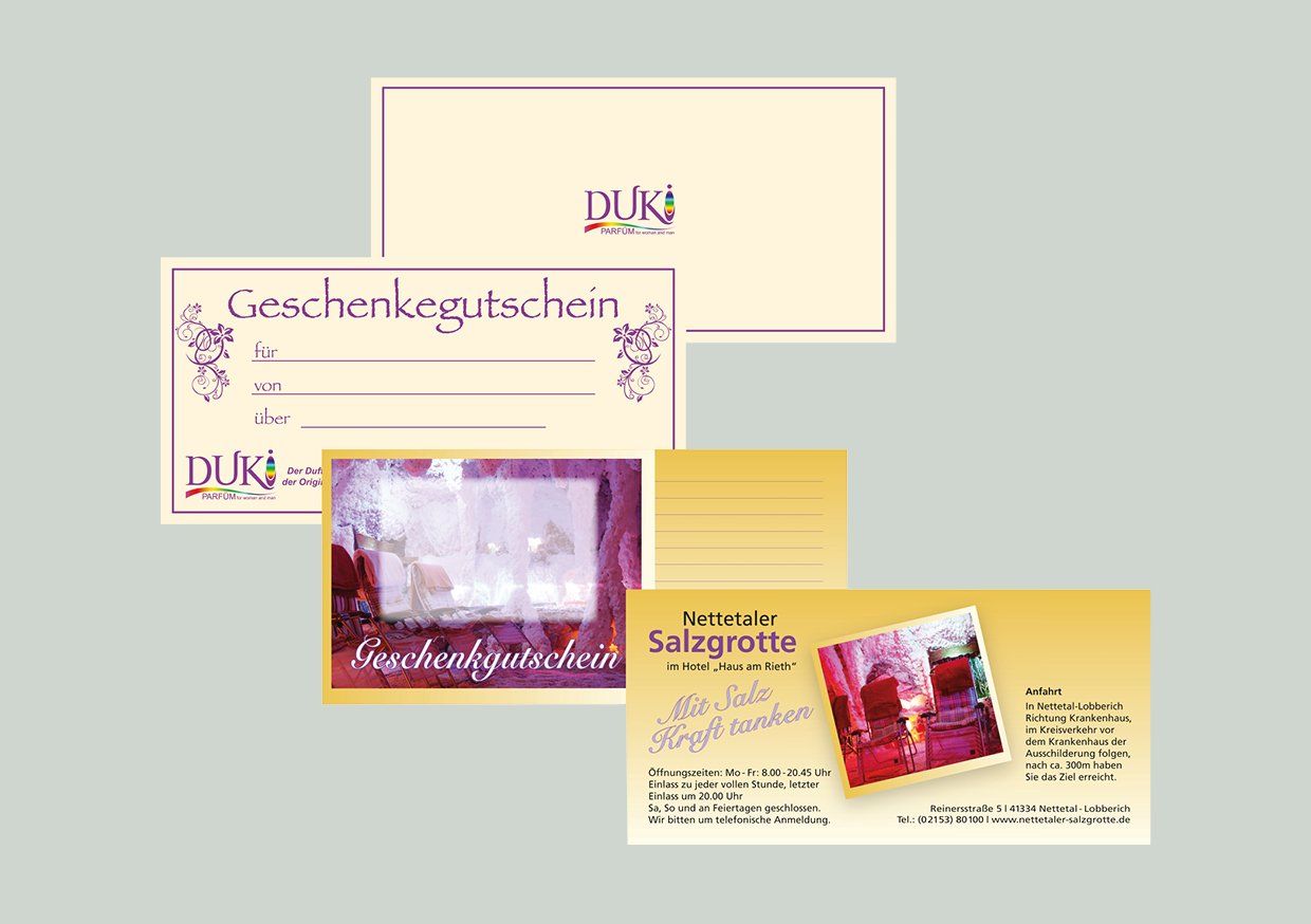 Artist Werbung gestaltet Ihre Gutscheine