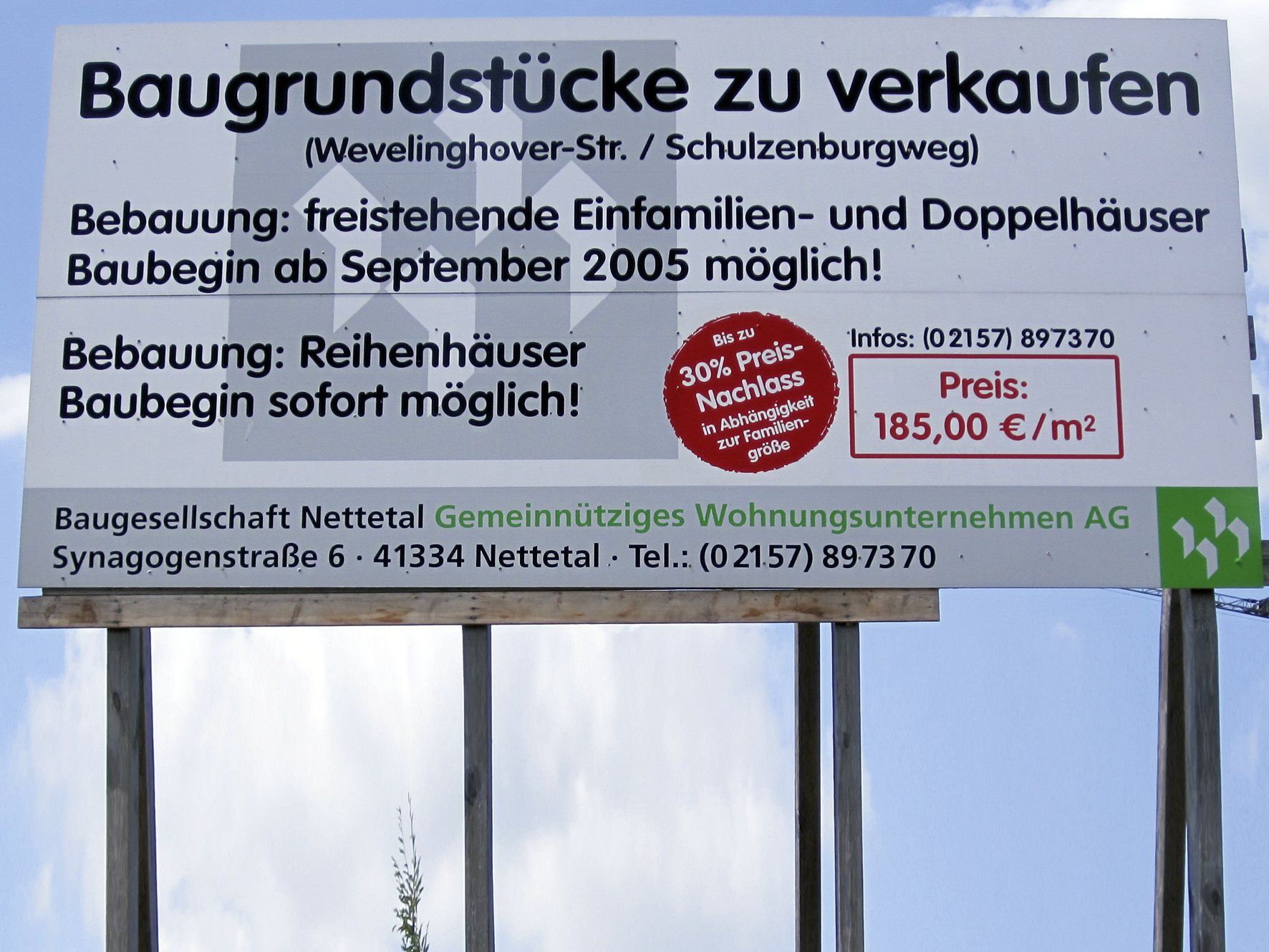 Artist Werbung - Bauschild Baugrundstücke