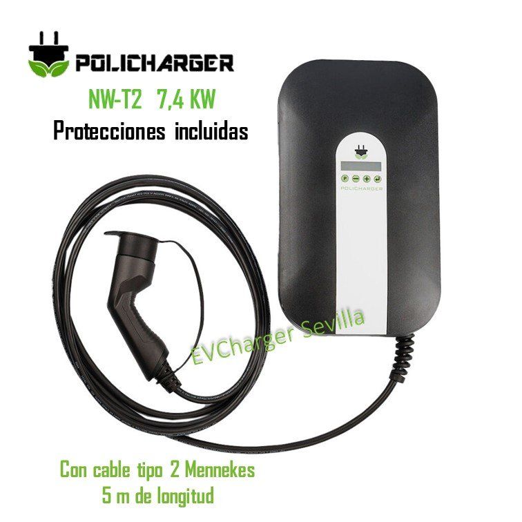 precio cargador wallbox Policharger NW monofásico tipo 2 con protecciones