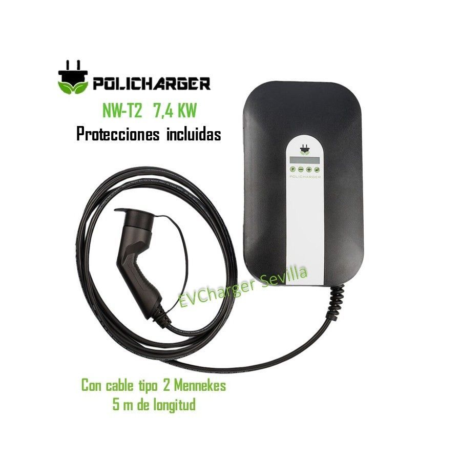 Compacto y muy resistente - Fácil instalación - Regulación dinámica de potencia de serie - Posibilidad de control remoto mediante app - Posibilidad gestión aprovechamiento solar. Permite la conexión a red para una distribución inteligente de energía ( SPL ). El equipo de serie puede ser maestro o esclavo modbus , no siendo necesario ningún elemento adicional para el funcionamiento de la red. Cerradura con llave permitiendo colocar las protecciones en su interior.