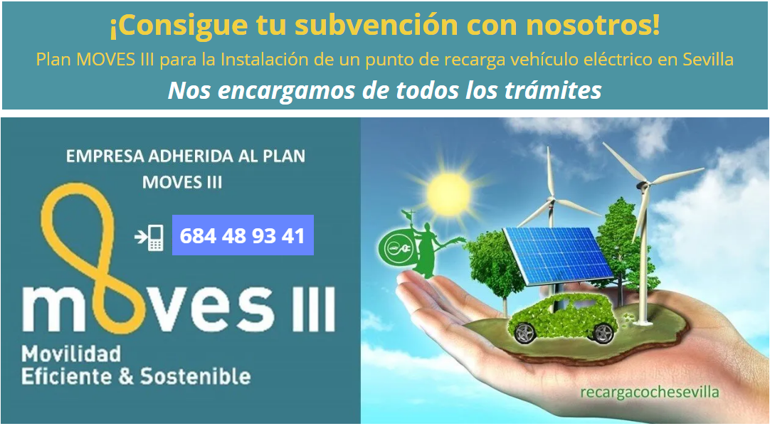 venta cargadores vehículos eléctricos en Sevilla subvención instalación punto de recarga vehículo eléctrico