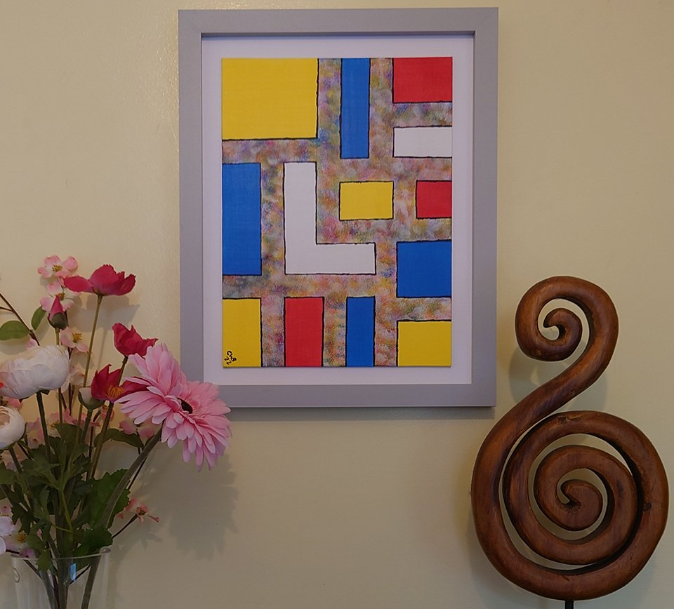 Geometric acrylic painting