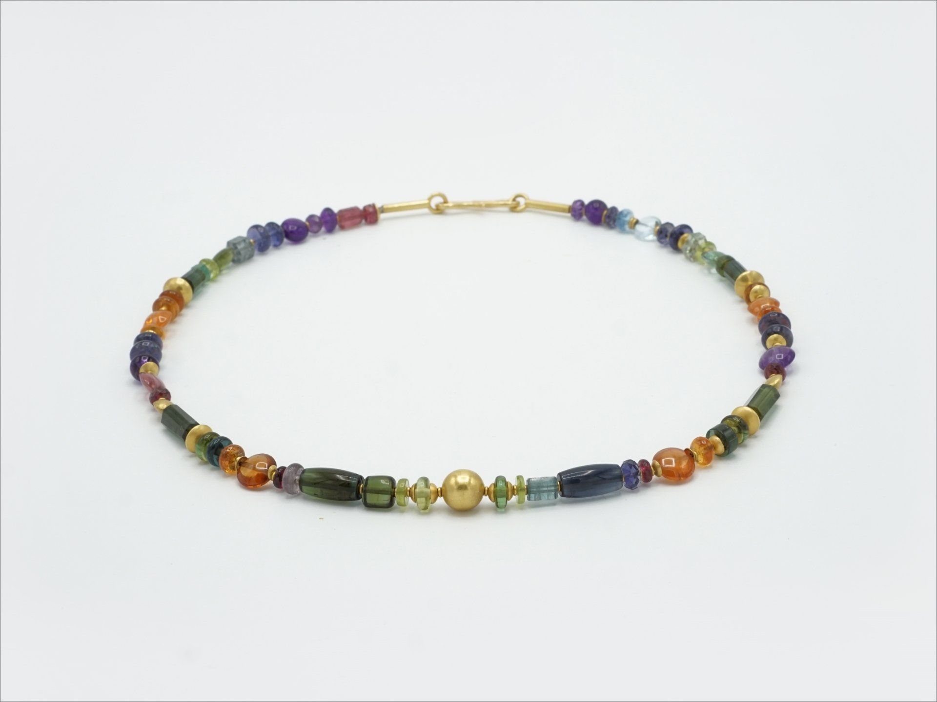 Kette 900 Gelbgold Turmalin