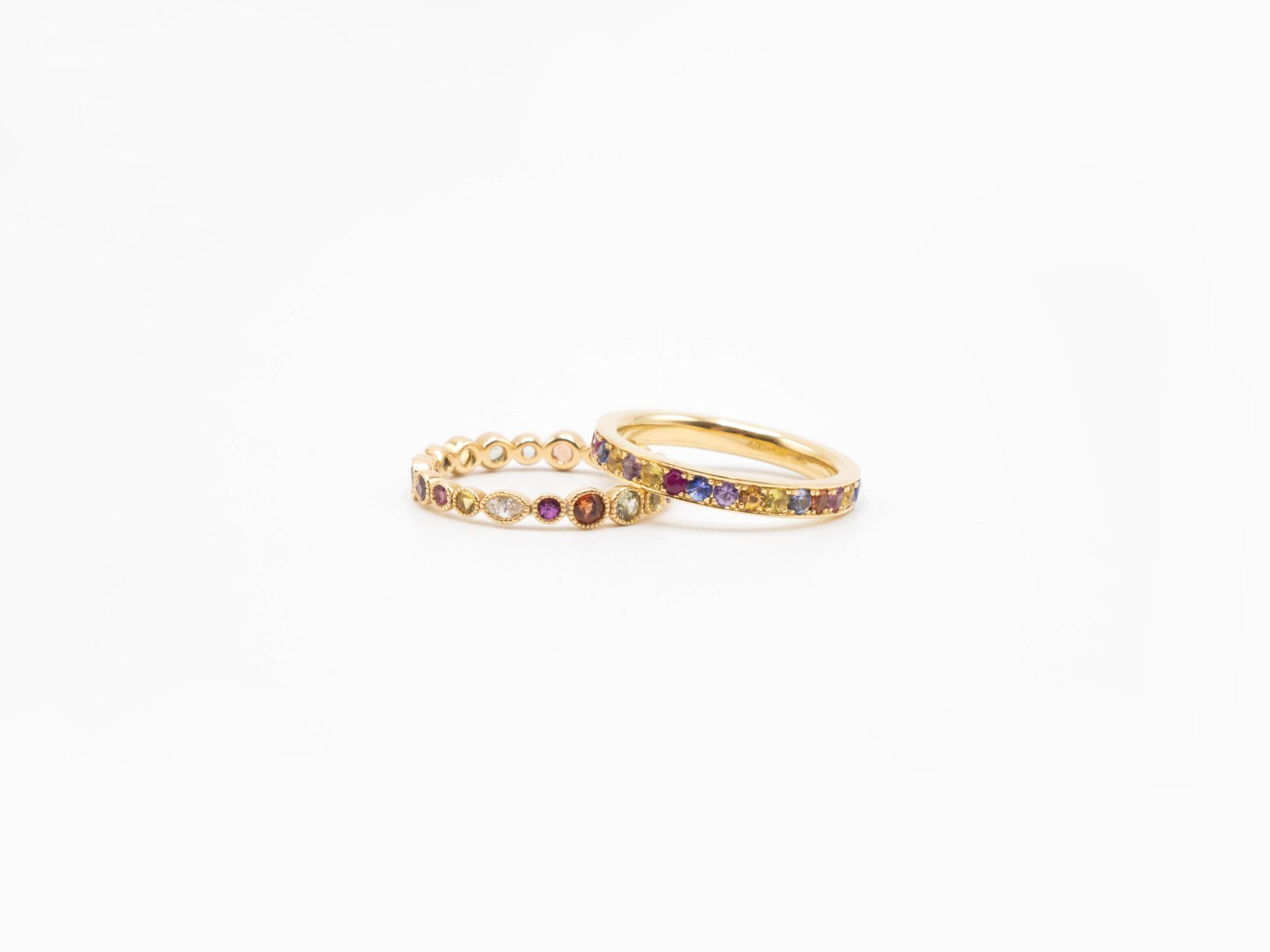 Ring, 750 Gelbgold, Safir, Goldschmiede München