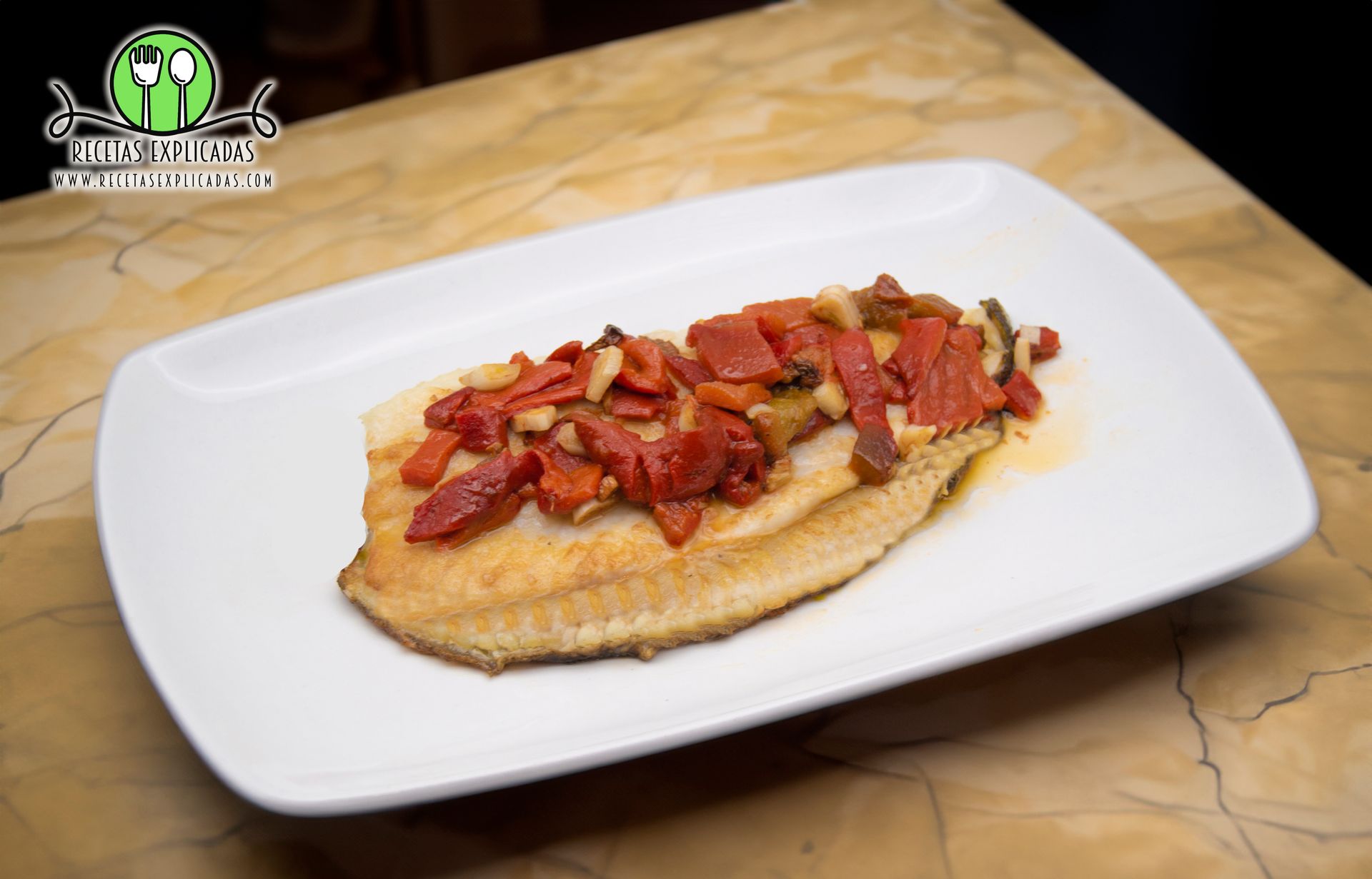 Rdaballo con pimientos asado en Recetas Explicadas