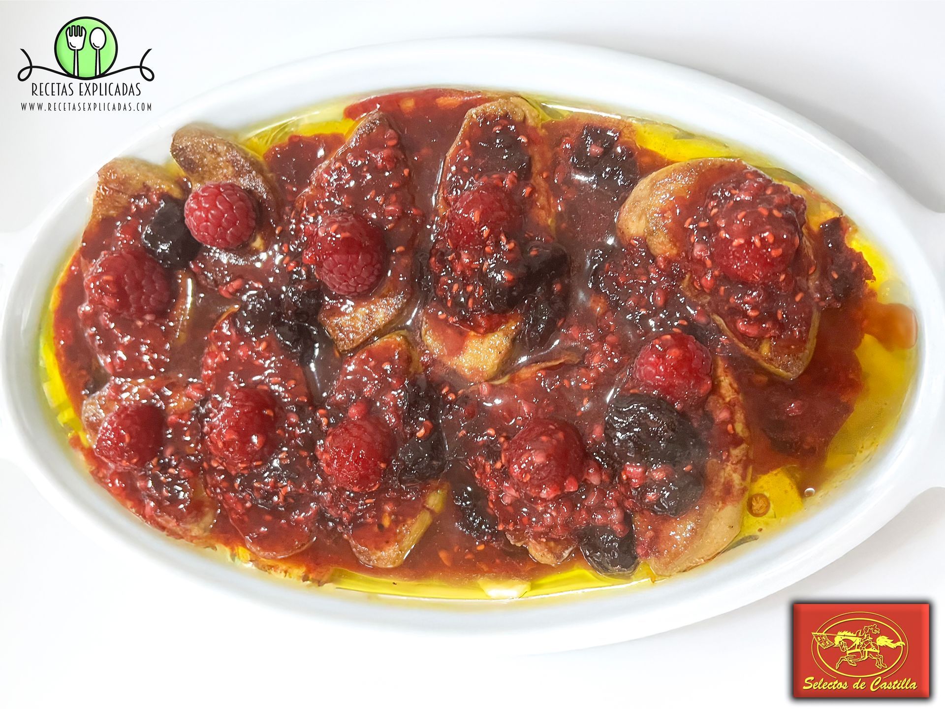 Foie de Pato Selectos de Castilla Rebozado en Maicena con Frutos Rojos y Reducción de Oporto