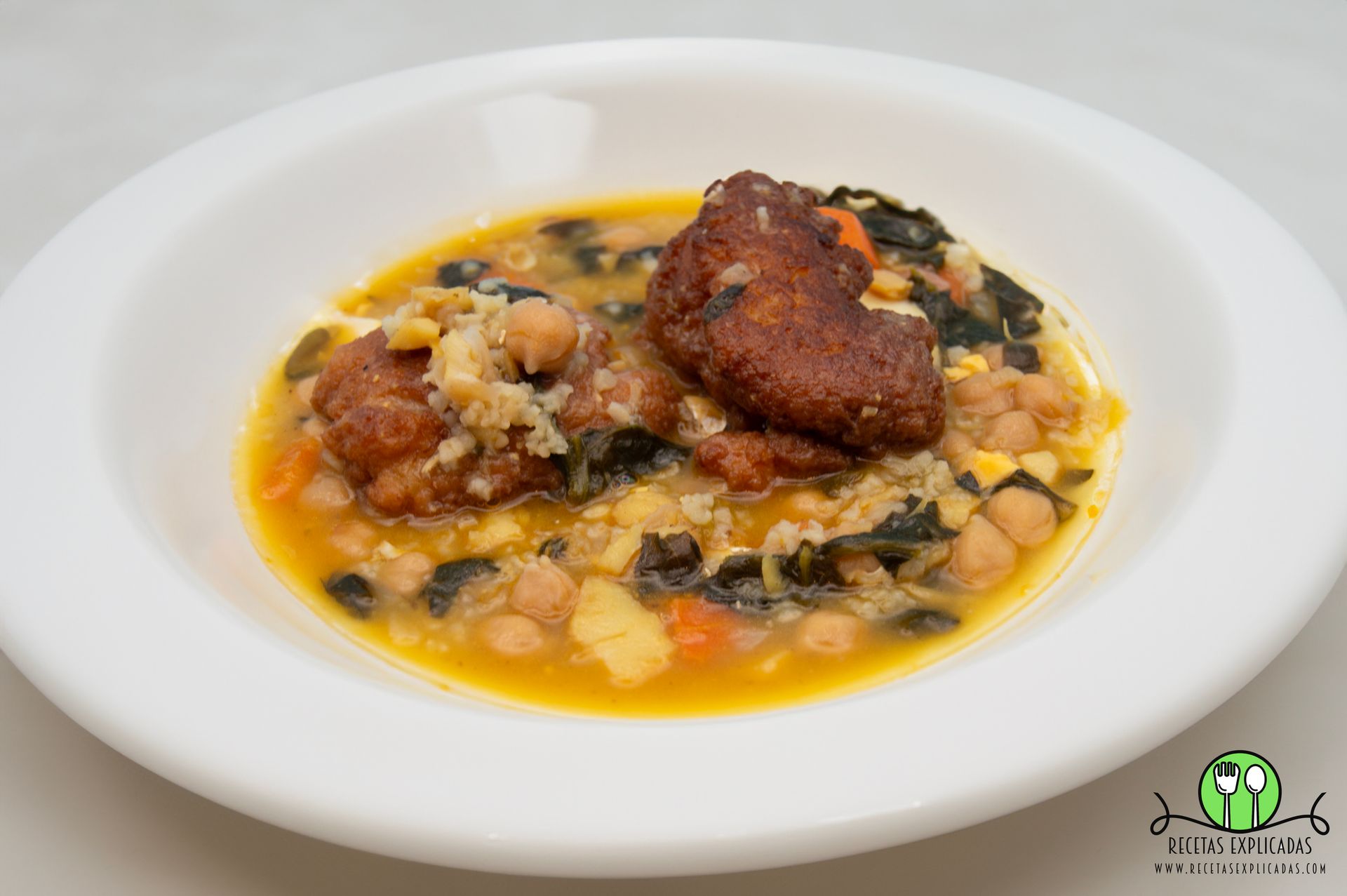 Potaje de Cuaresma con rellenos de gamba Recetas Explicadas, Potaje de Cuaresma con Rellenos de Gamba