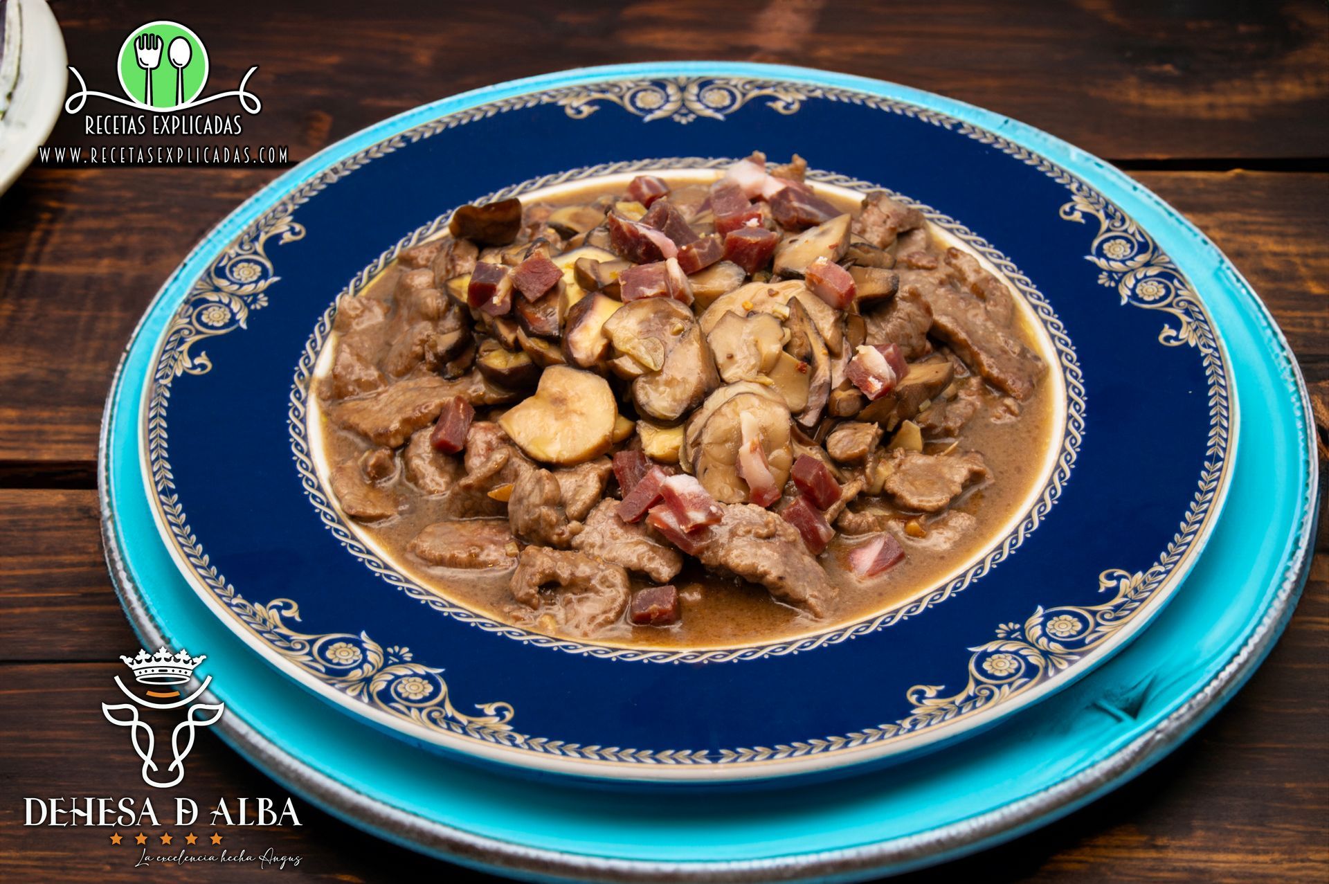 Filete de Angus con Boletus y Jamón en Salsa Española