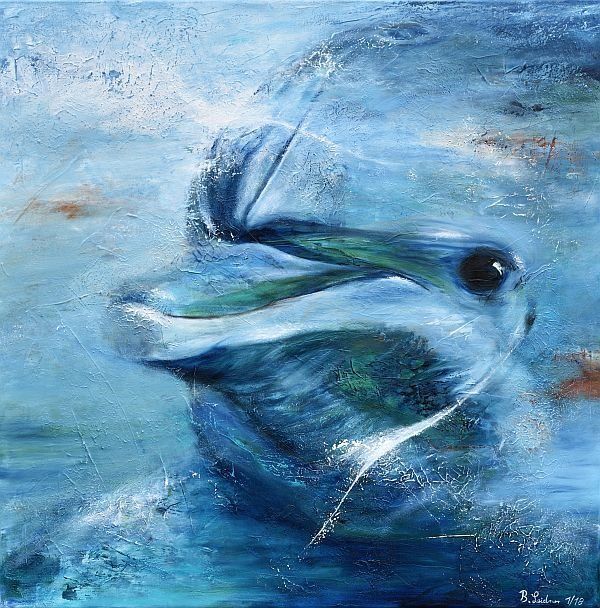 Kunstdruck Delfinkopf