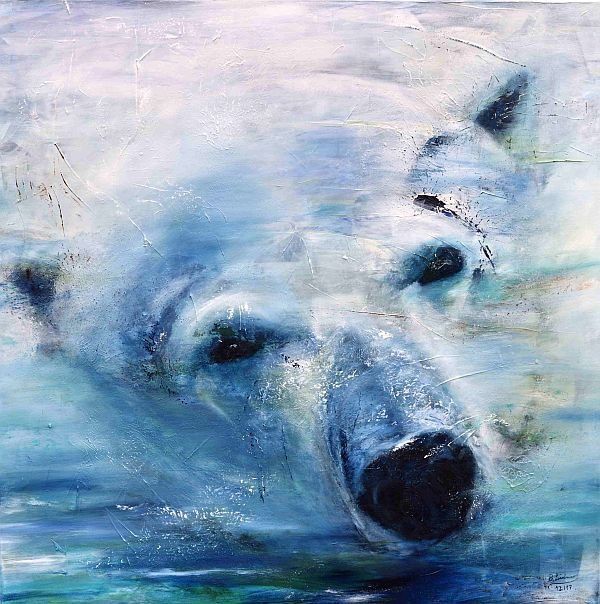 Kunstdruck Kopf eines Eisbären