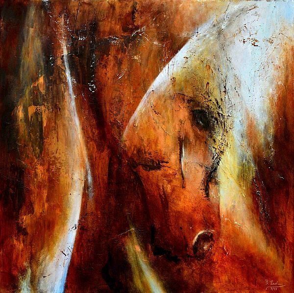 Kunstdruck abstrakter Pferdekopf