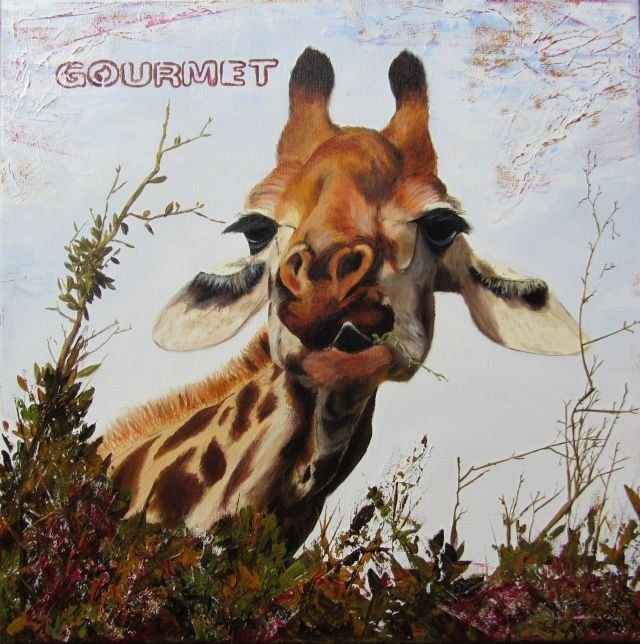 Kunstdruck Giraffenkopf