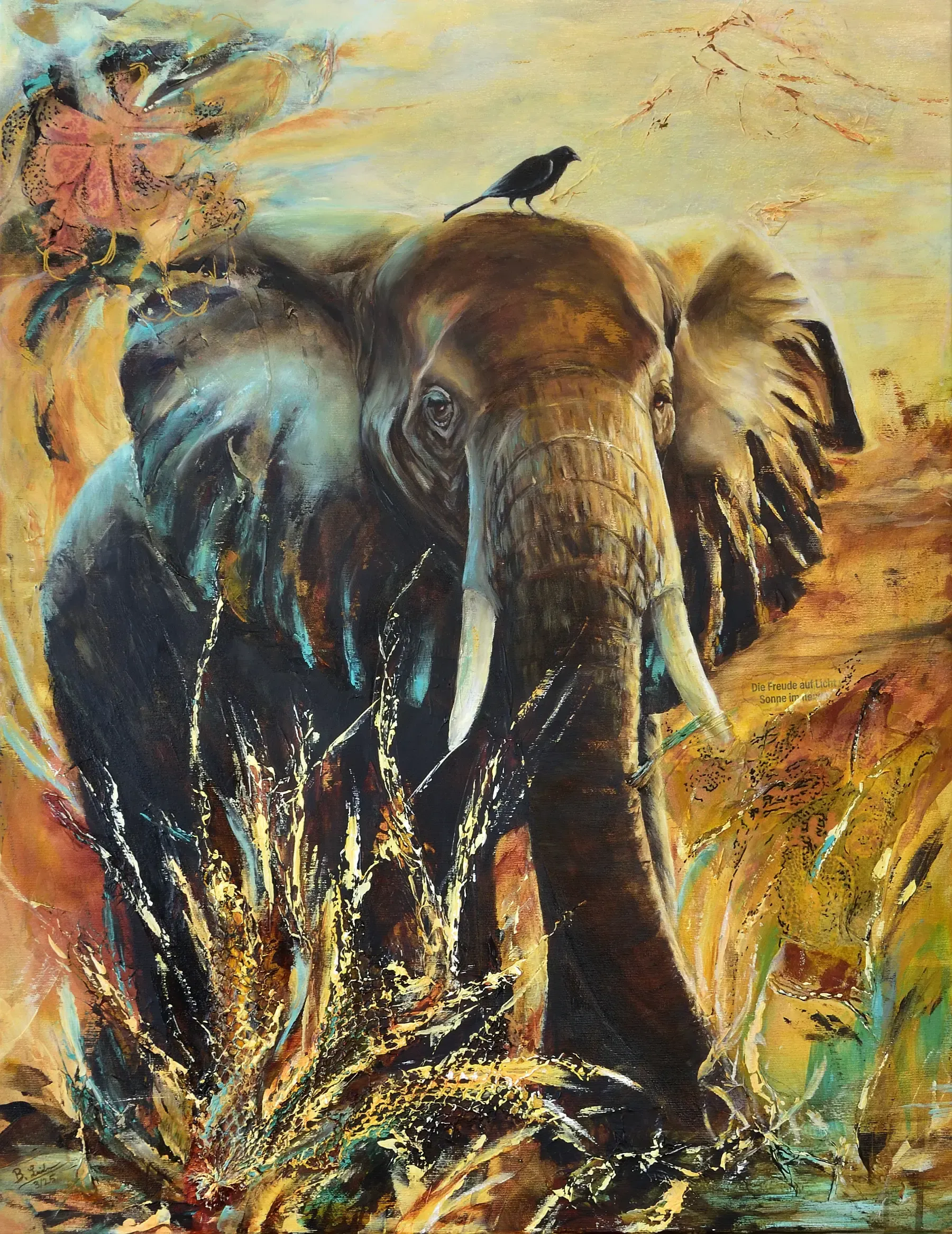 drei kleine Potraits von Gorillas an einer Wand