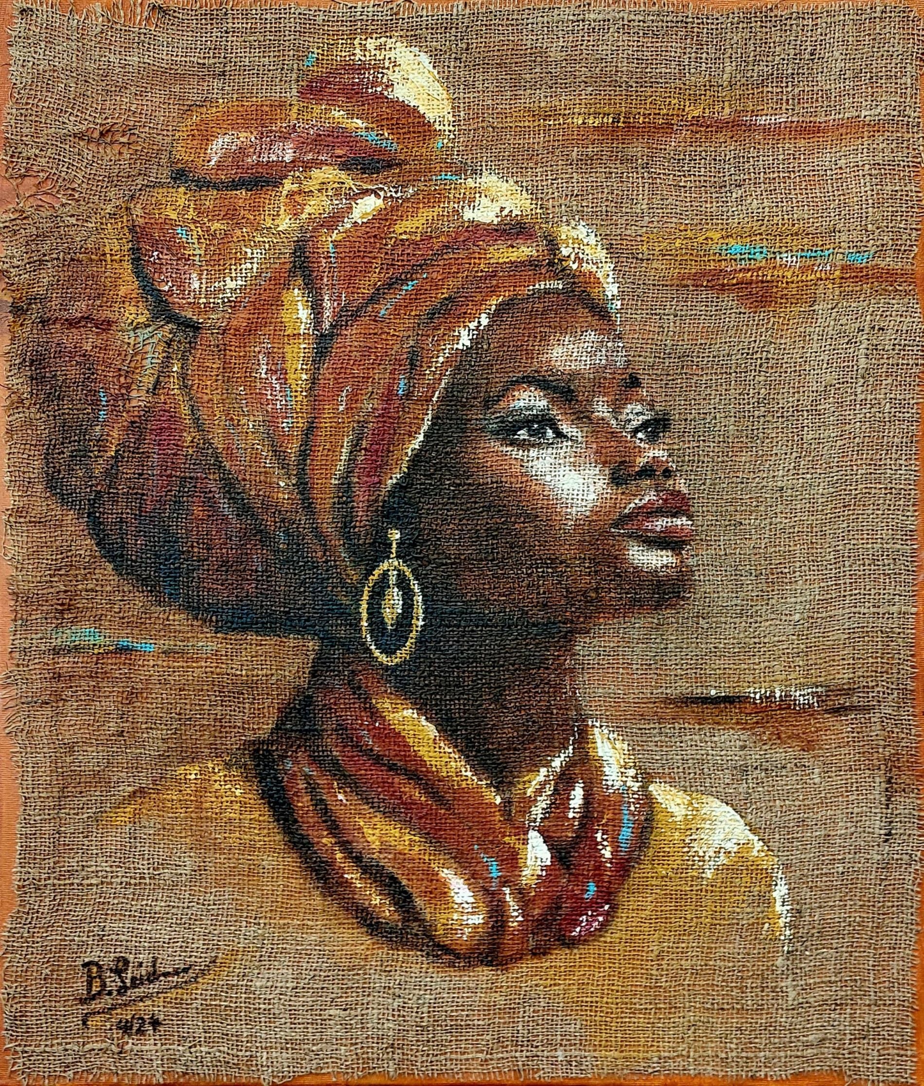 Portrait Gemälde einer stolzen afrikanischen Frau