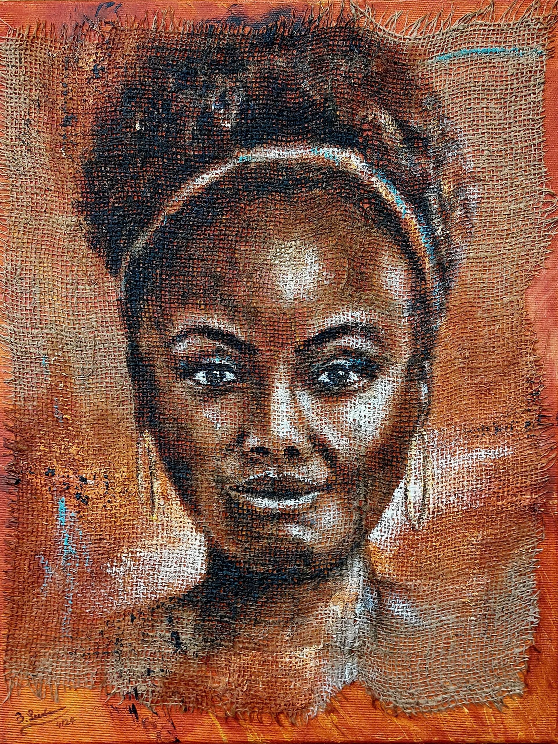 Portrait Gemälde einer jungen afrikanischen Frau