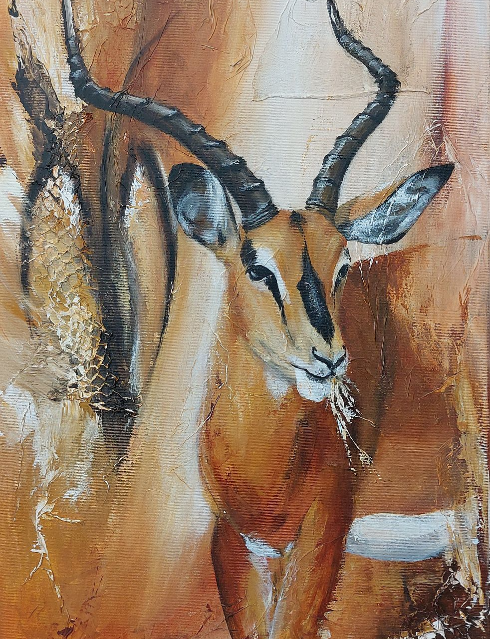 Gemälde eines Impalas, wie es auch auf der Malreise nach Südafrika mit Bianca Leidner entstehen könnte