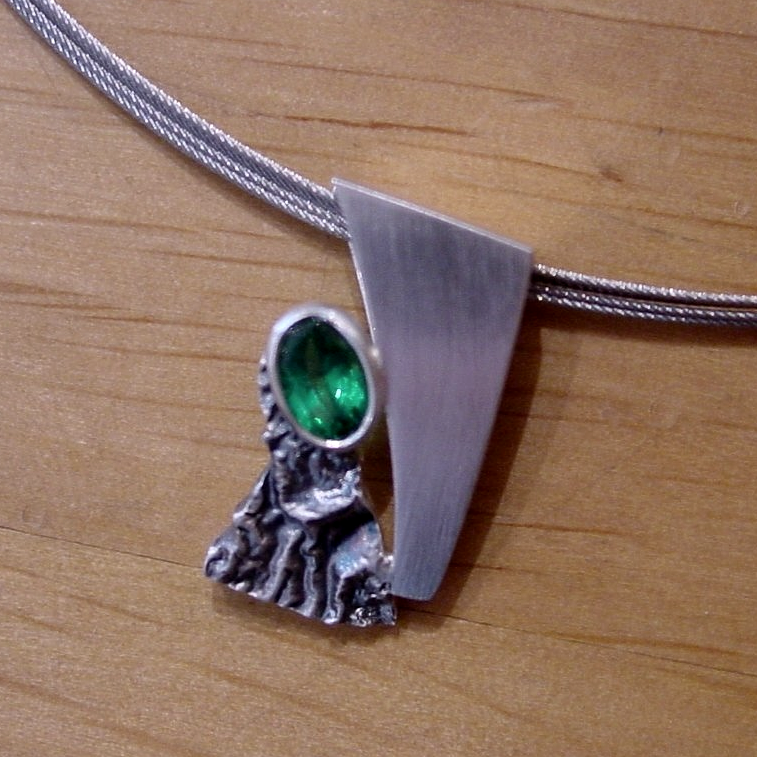 Anhänger Silber mit Tsavorit Anhänger Silber Smaragd oder Tsavorit wurlitzer schmuck Handarbeit