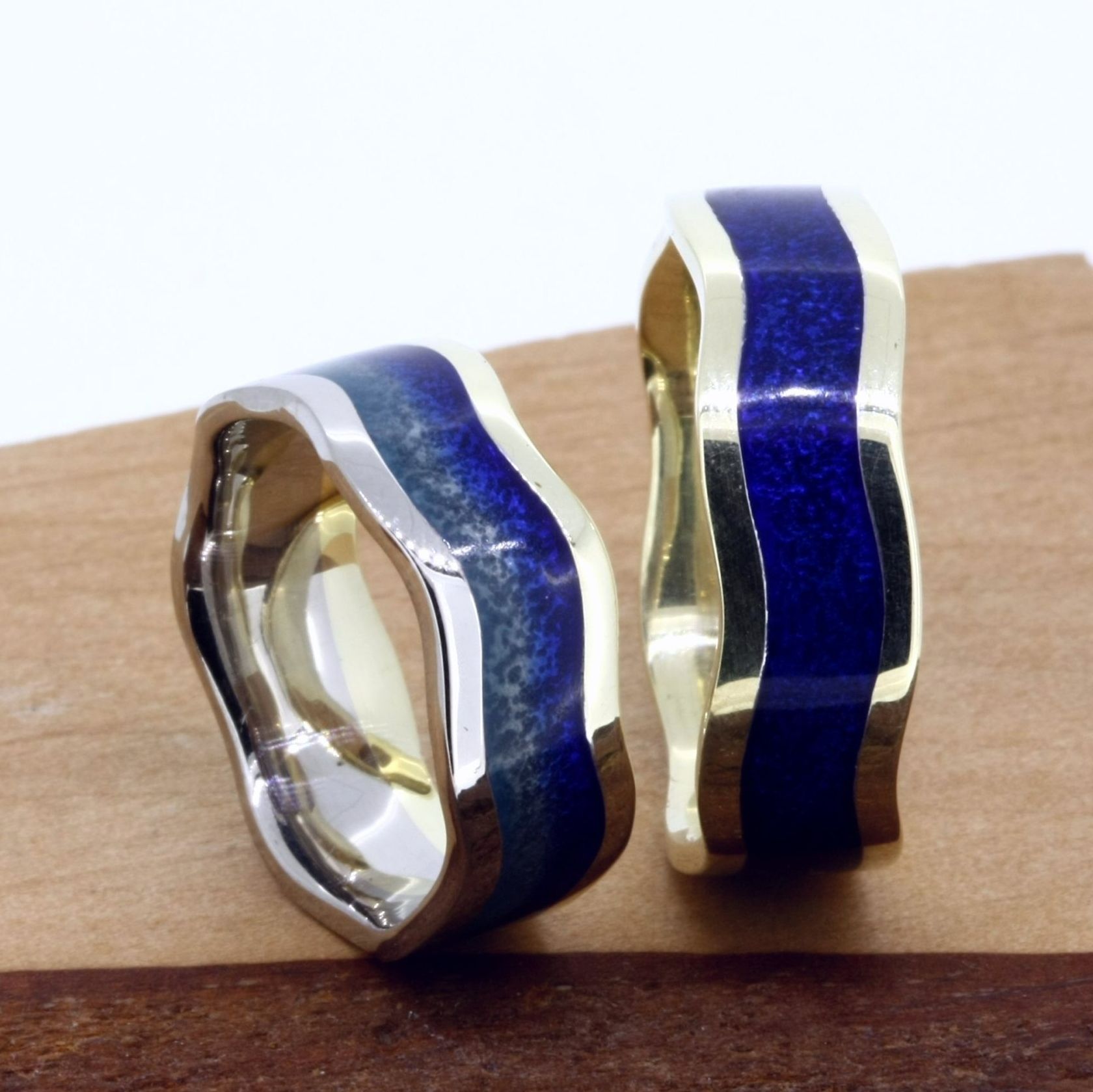 Trauringe Keramil blau Trauringe Keramik und Farbe