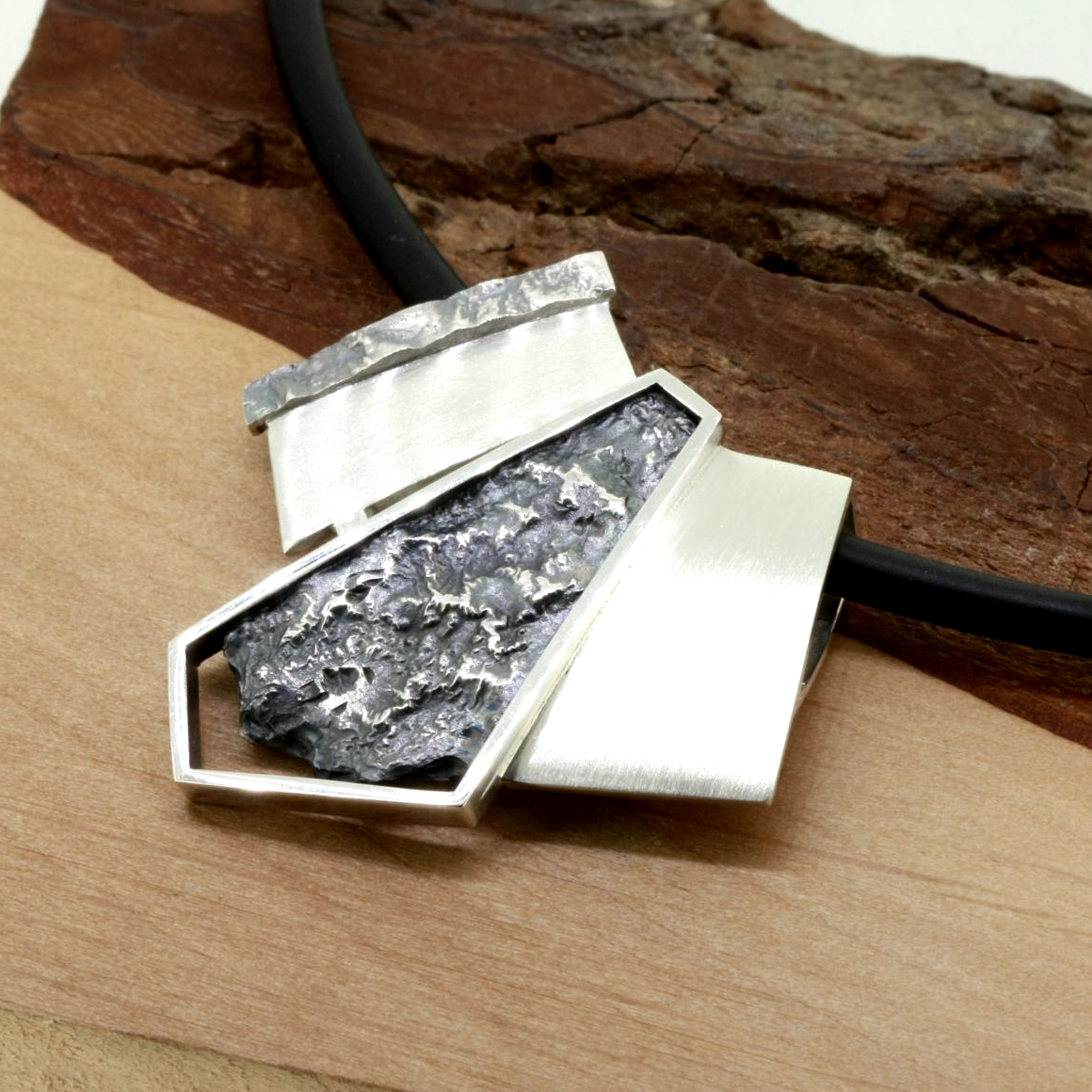 Anhänger Silber Struktur Anhänger Silber Struktur in Handarbeit hergestellt wurlitzer schmuck