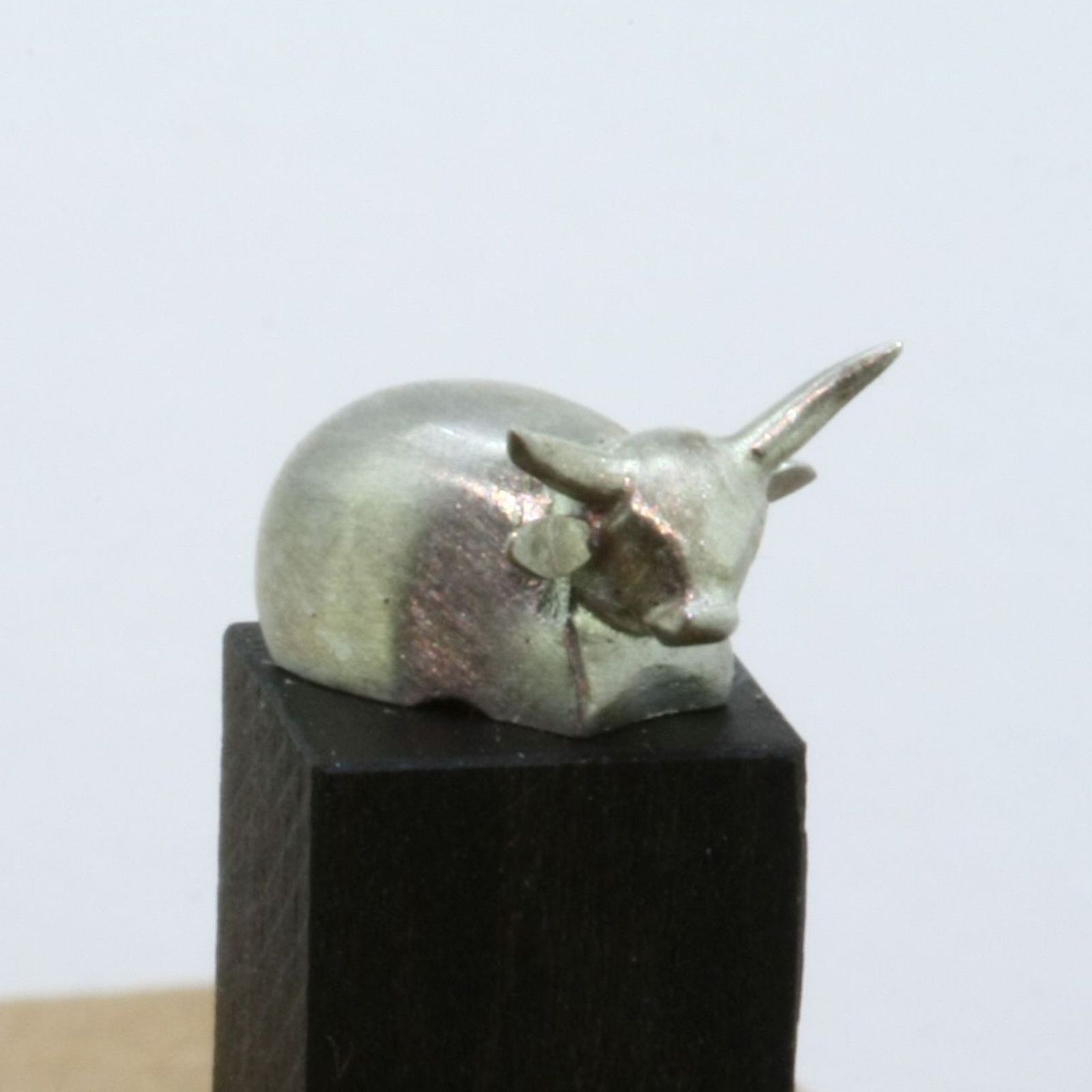 Ochse Krippenfigur Weihnachten Ochse aus der Weihnachtskrippe
in Silber Handarbeit